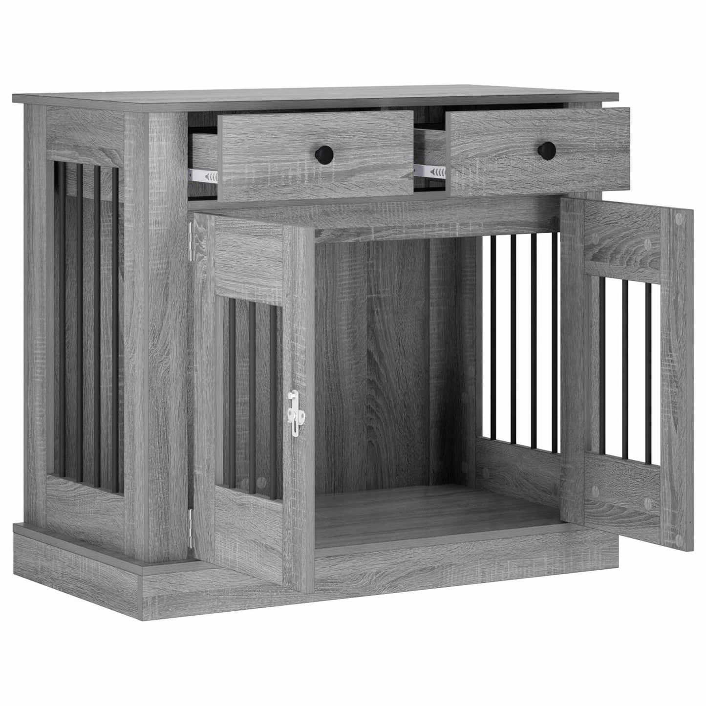 vidaXL Έπιπλο για κλουβί σκύλου Γκρι Sonoma 90 x 47,5 x 80 εκ