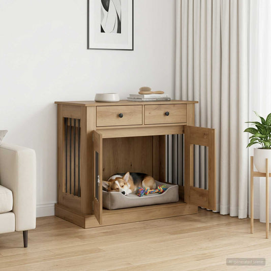 vidaXL Έπιπλο για κλουβί σκύλου Artisan Δρυς 90 x 47,5 x 80 εκ