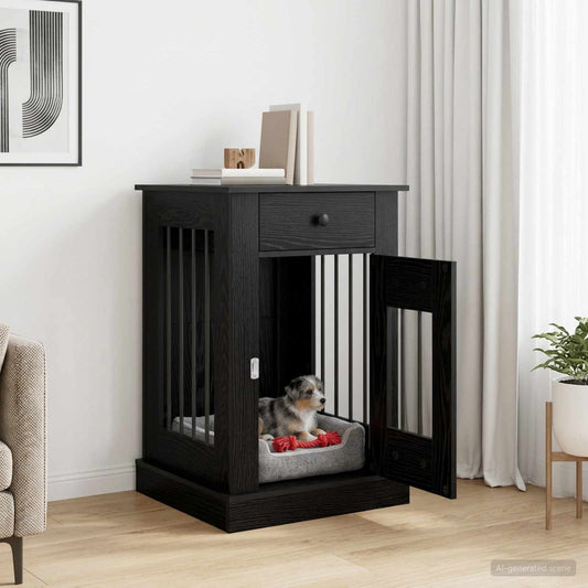 vidaXL Έπιπλο για κλουβί σκύλου Μαύρη Δρυς 50 x 47,5 x 80 εκ.