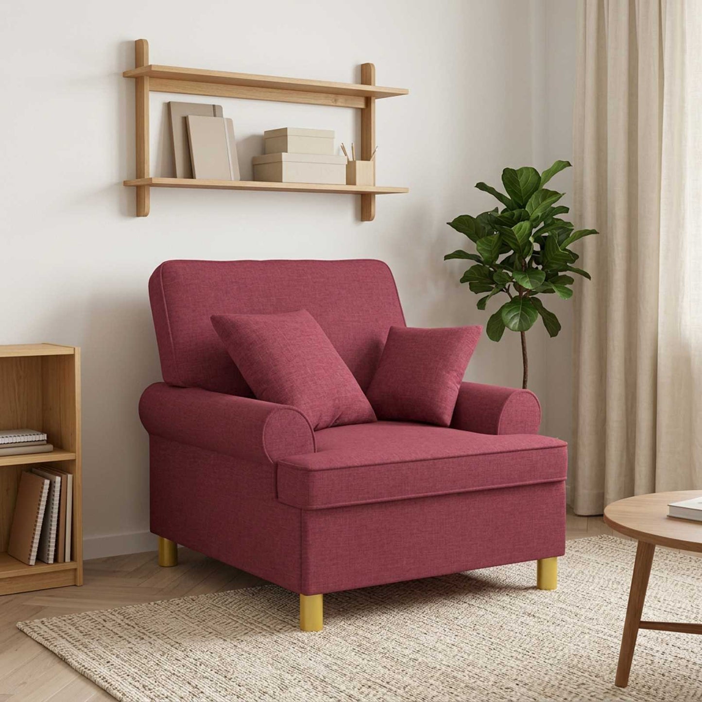 vidaXL XL Πολυθρόνα με Μαξιλάρια Κόκκινο Ύφασμα