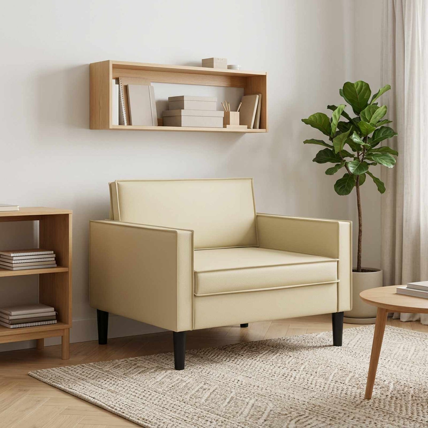 vidaXL XL Πολυθρόνα Κρεμ Τεχνητό Δέρμα