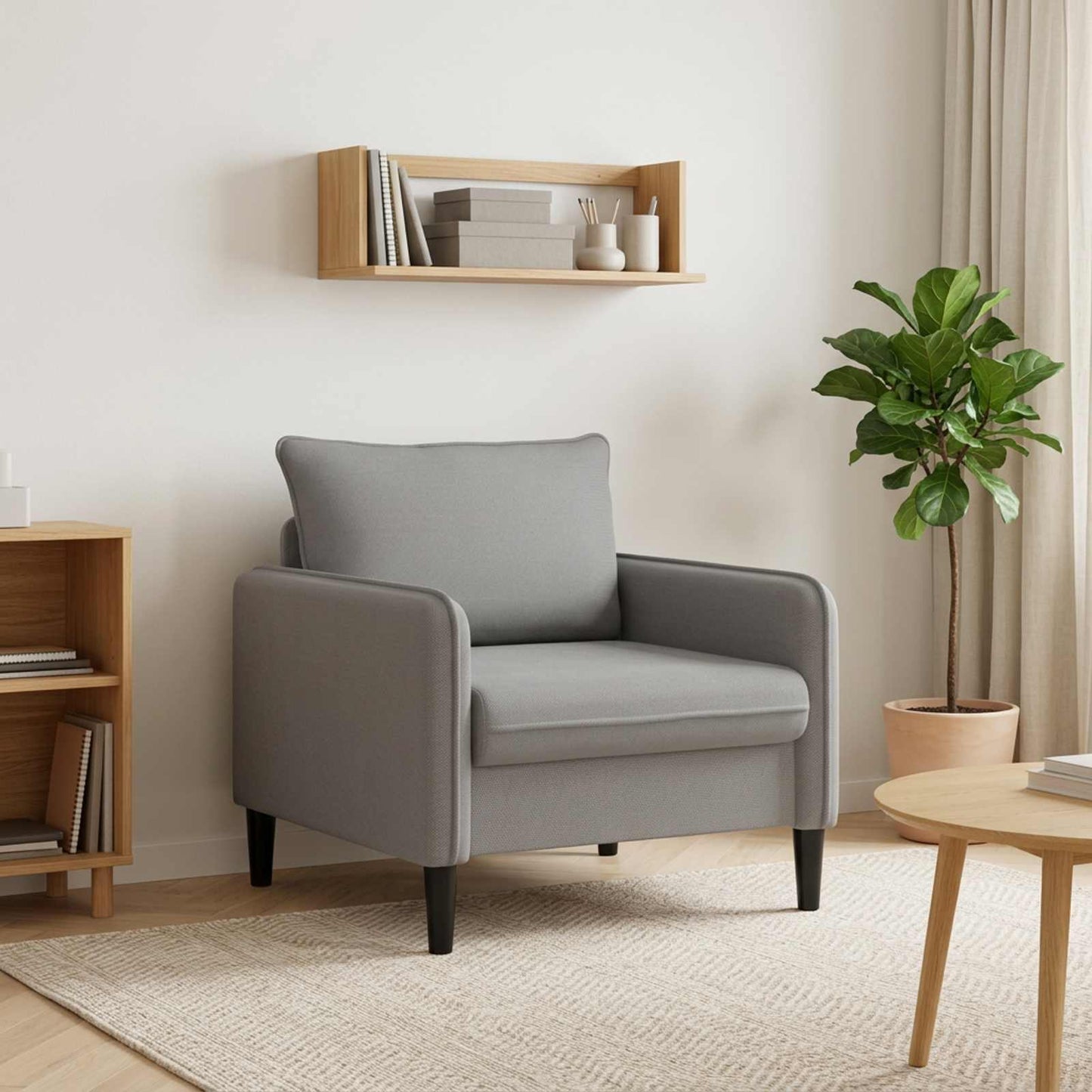 vidaXL XL Πολυθρόνα Σκούρο Γκρι Βελούδο