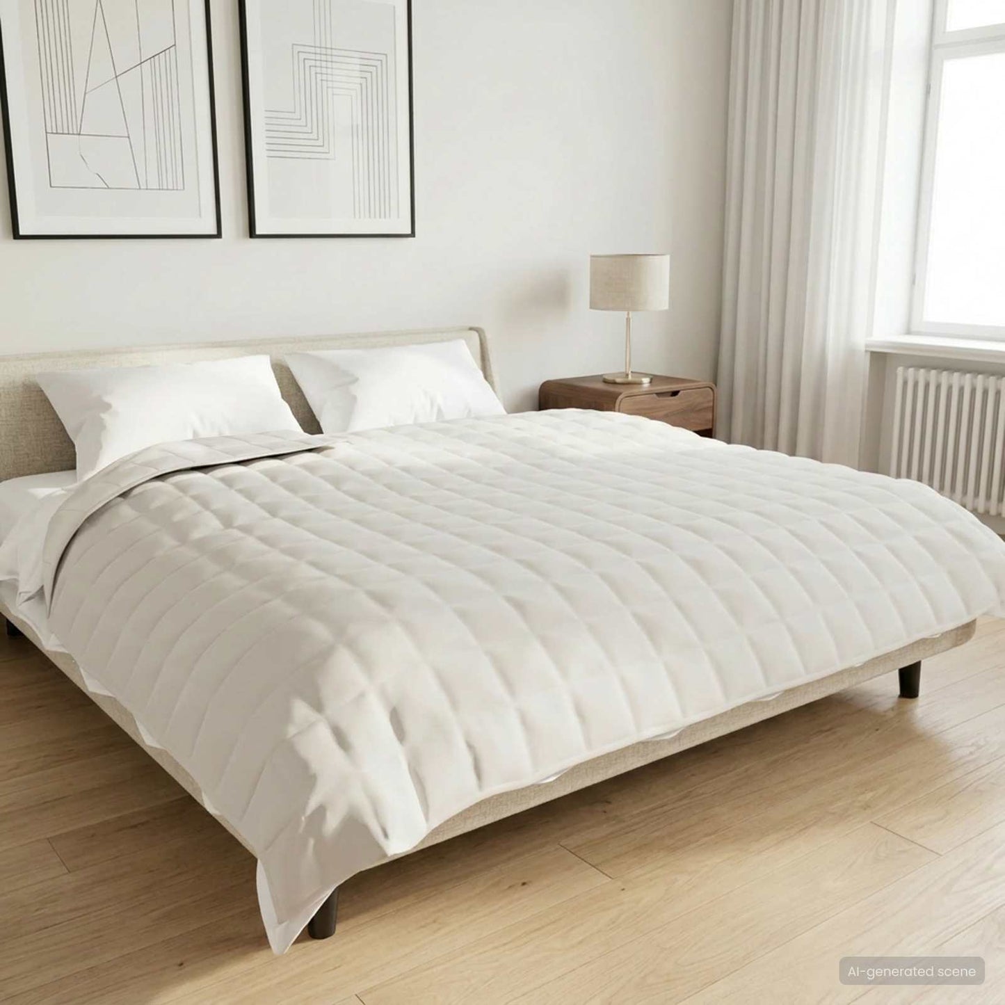 vidaXL Βάρος Κουβέρτα Λευκό 235 x 290 cm 15 kg 100% Βαμβάκι 205T