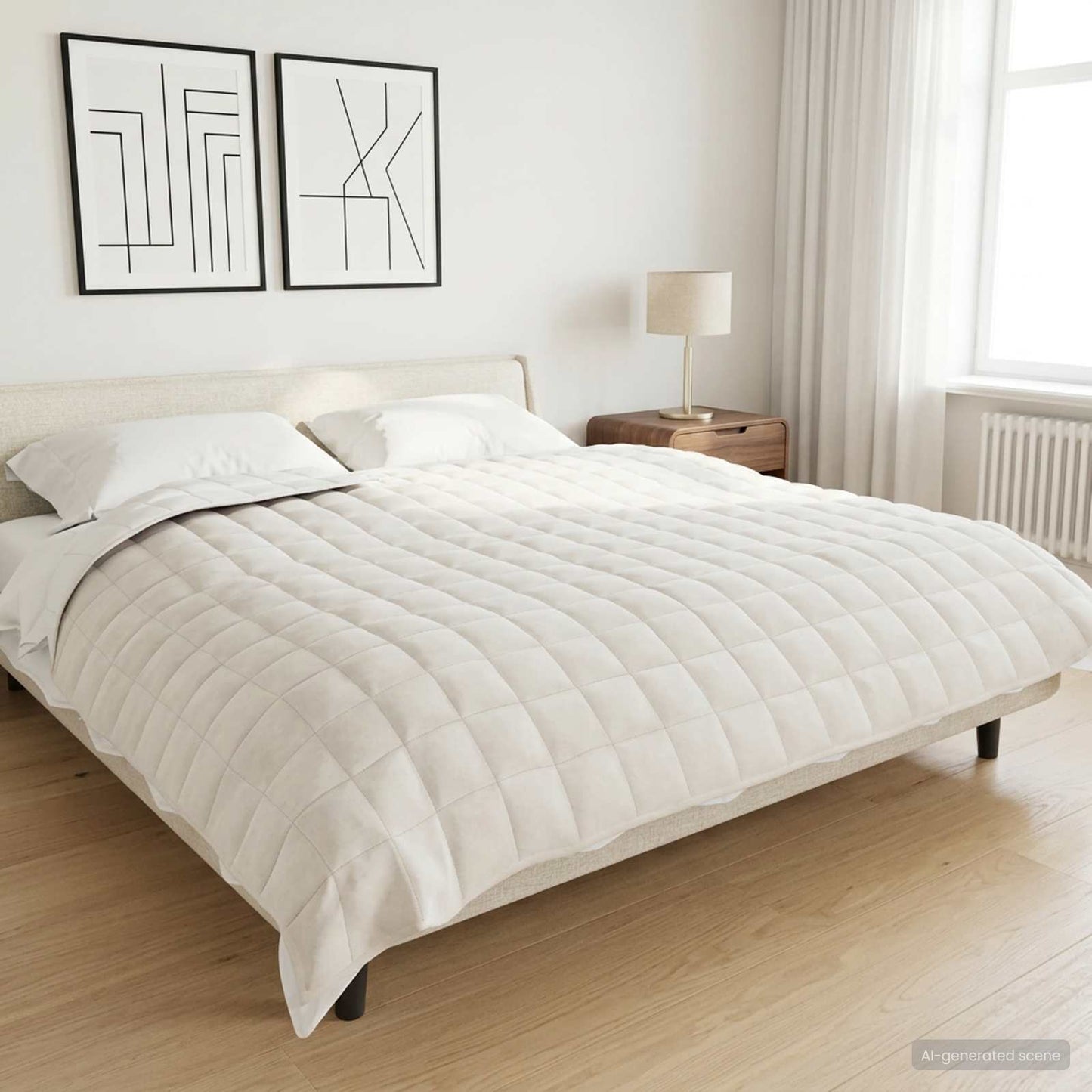 vidaXL Βάρος Κουβέρτα Λευκό 235 x 290 cm 11 kg 100% Βαμβάκι 205T