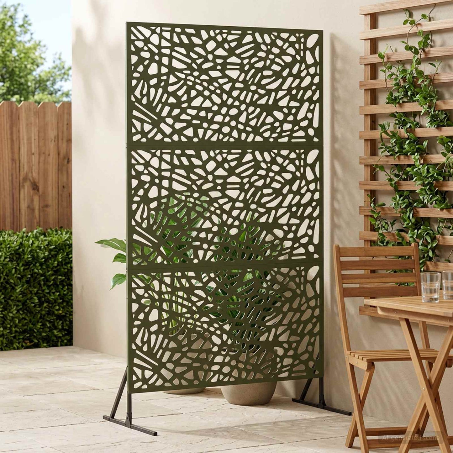 vidaXL Οθόνη Ιδιωτικότητας 100 x 50 x 180 εκ. Ατσάλι Λαδί