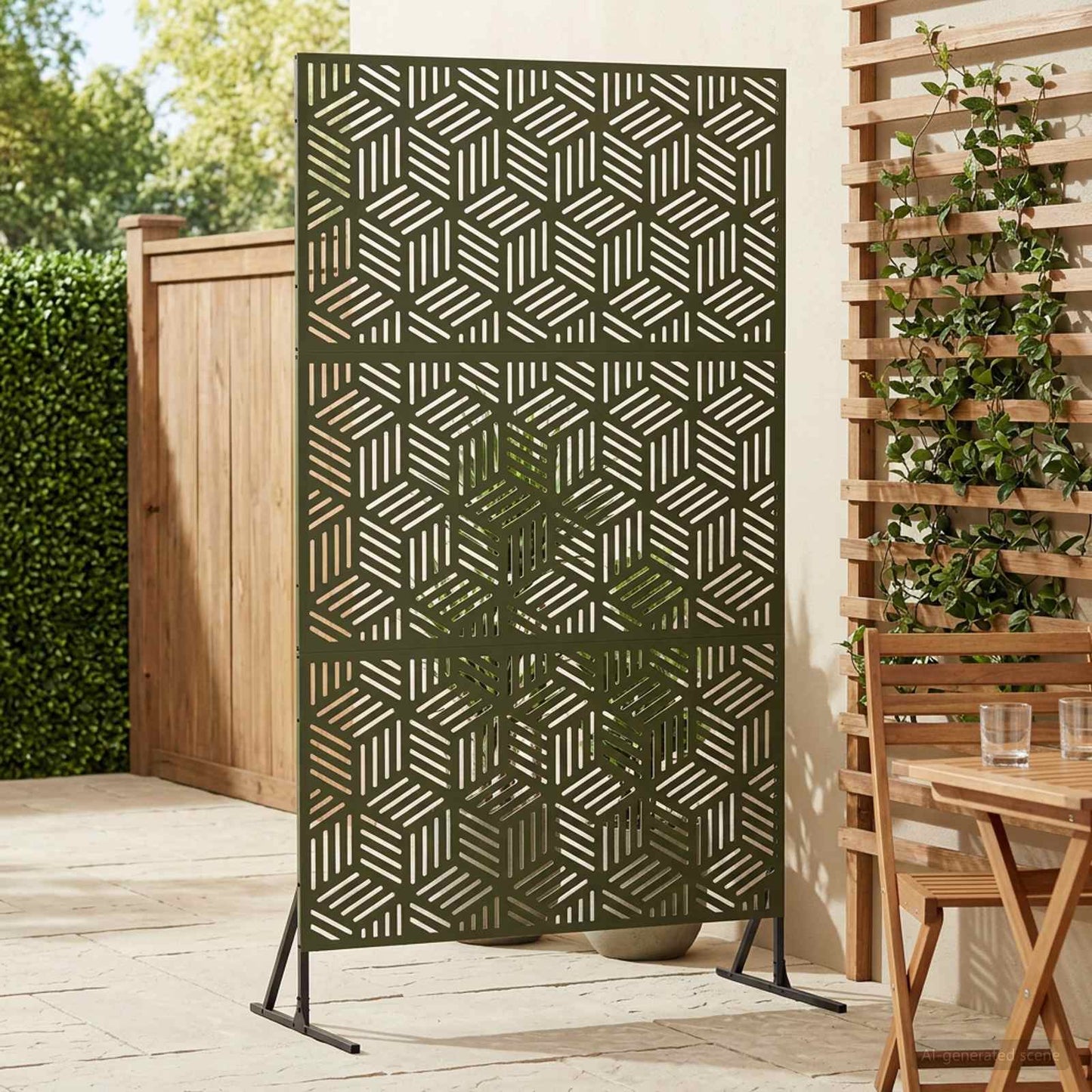vidaXL Οθόνη Ιδιωτικότητας 100 x 50 x 180 εκ. Ατσάλι Λαδί