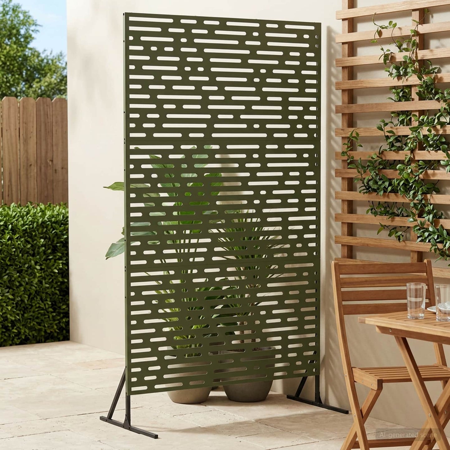 vidaXL Οθόνη Ιδιωτικότητας 100 x 50 x 180 εκ. Ατσάλι Λαδί