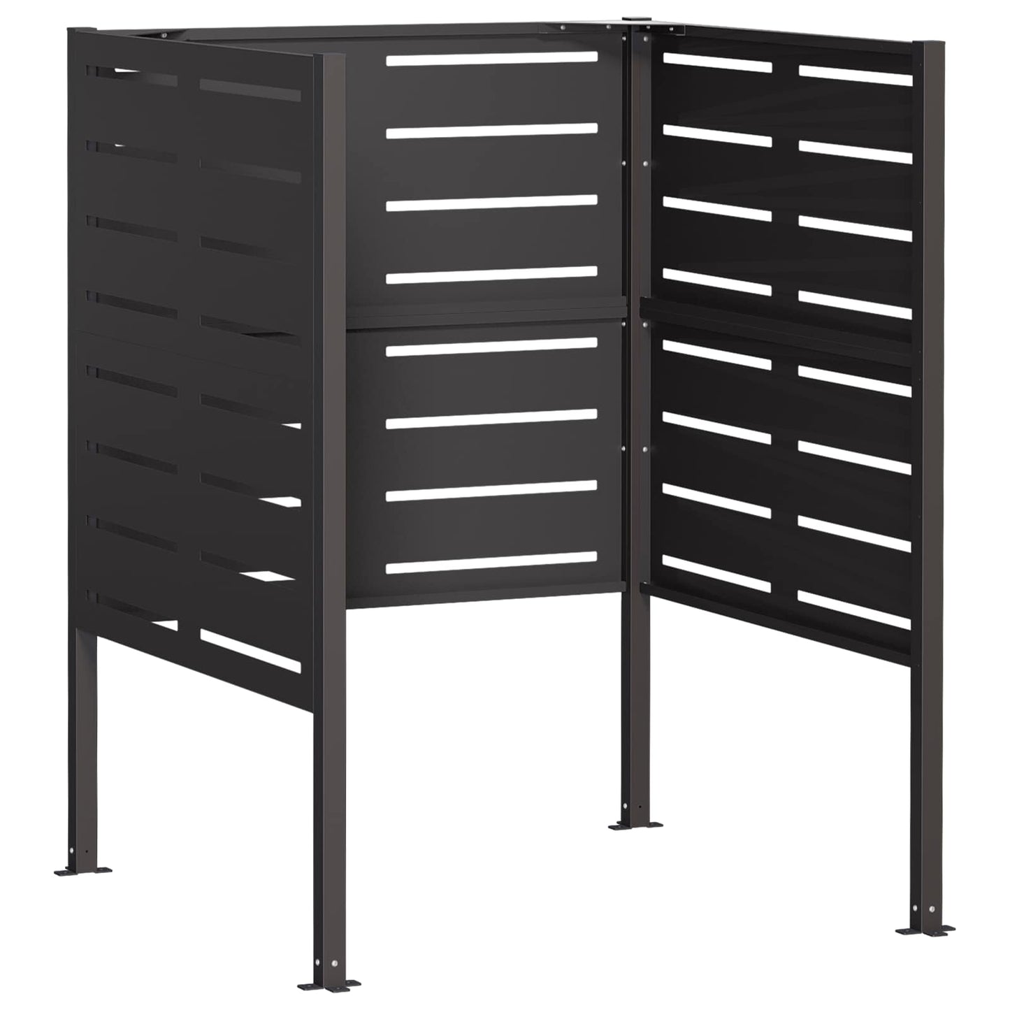vidaXL Κάλυμμα Κάδου Απορριμμάτων 85 x 85 x 113 εκ Ατσάλι Μαύρο