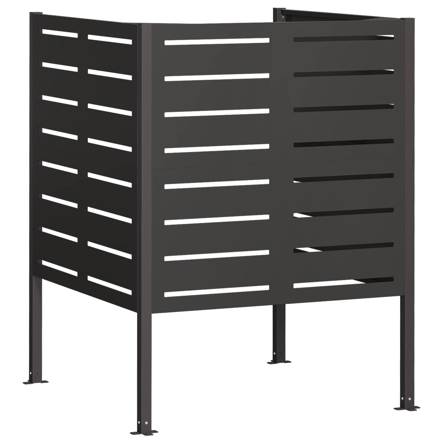 vidaXL Κάλυμμα Κάδου Απορριμμάτων 85 x 85 x 113 εκ Ατσάλι Μαύρο