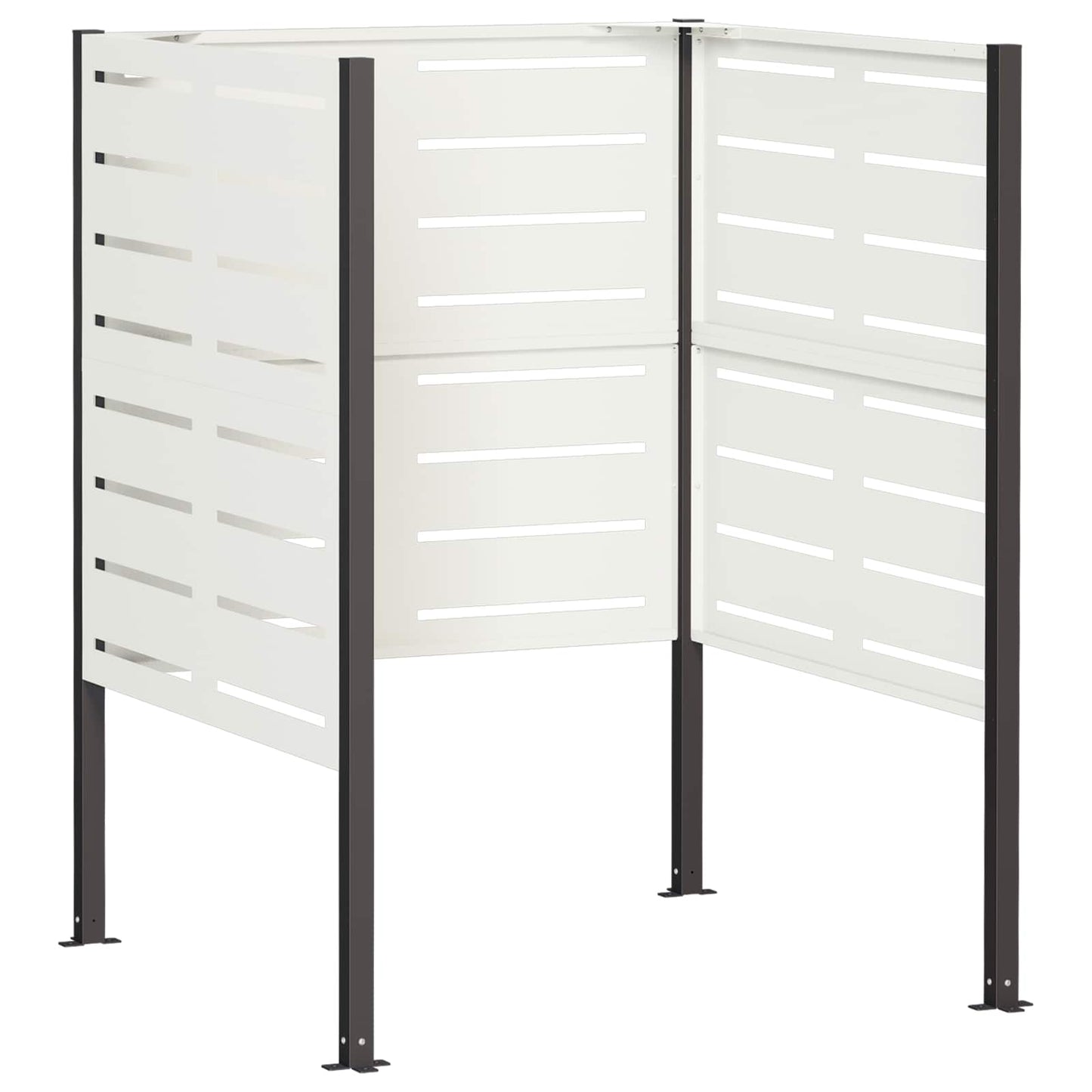 vidaXL Κάλυμμα Κάδου Απορριμμάτων 85 x 85 x 113 εκ Ατσάλι Λευκό