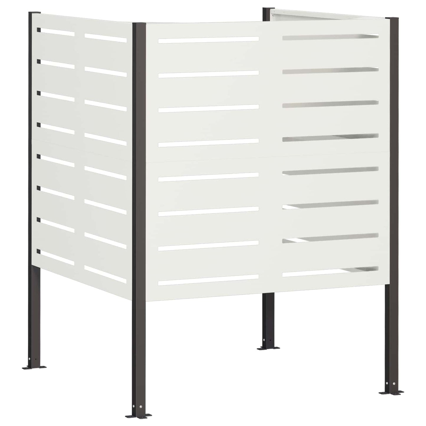 vidaXL Κάλυμμα Κάδου Απορριμμάτων 85 x 85 x 113 εκ Ατσάλι Λευκό