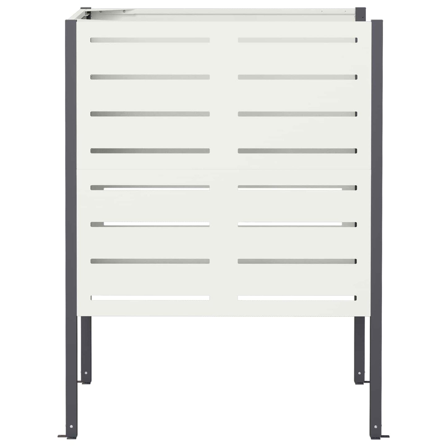 vidaXL Κάλυμμα Κάδου Απορριμμάτων 85 x 85 x 113 εκ Ατσάλι Λευκό