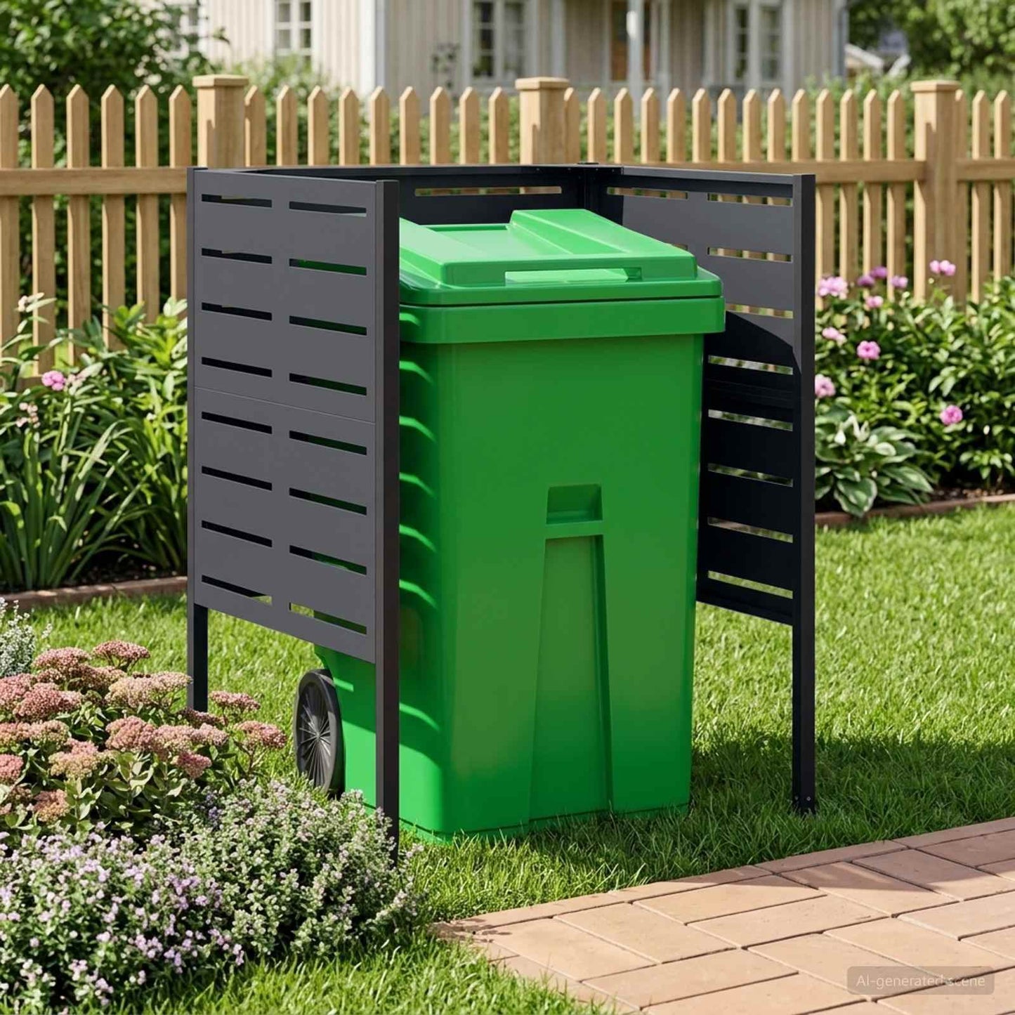 vidaXL Κάλυμμα Κάδου Απορριμμάτων 85 x 85 x 113 εκ Ατσάλι Ανθρακί