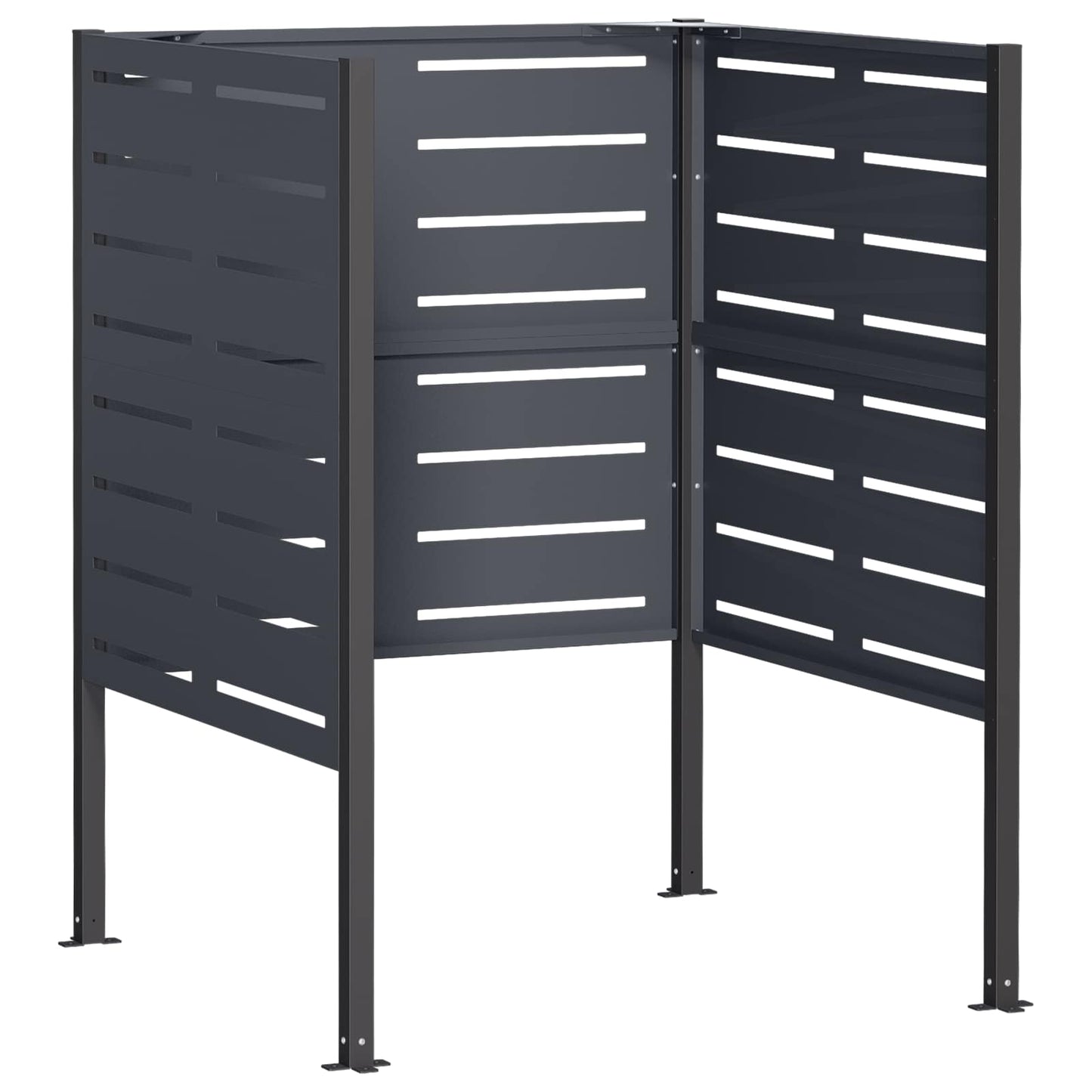 vidaXL Κάλυμμα Κάδου Απορριμμάτων 85 x 85 x 113 εκ Ατσάλι Ανθρακί