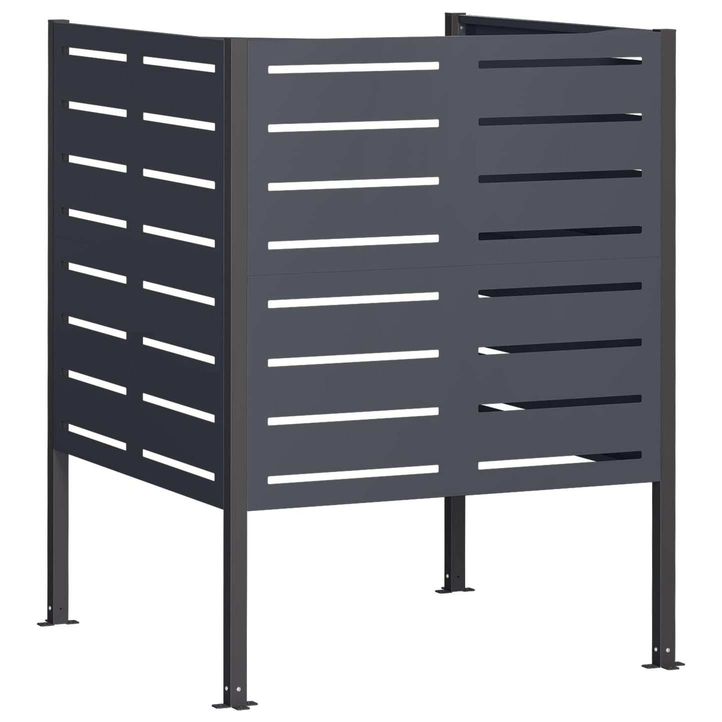 vidaXL Κάλυμμα Κάδου Απορριμμάτων 85 x 85 x 113 εκ Ατσάλι Ανθρακί