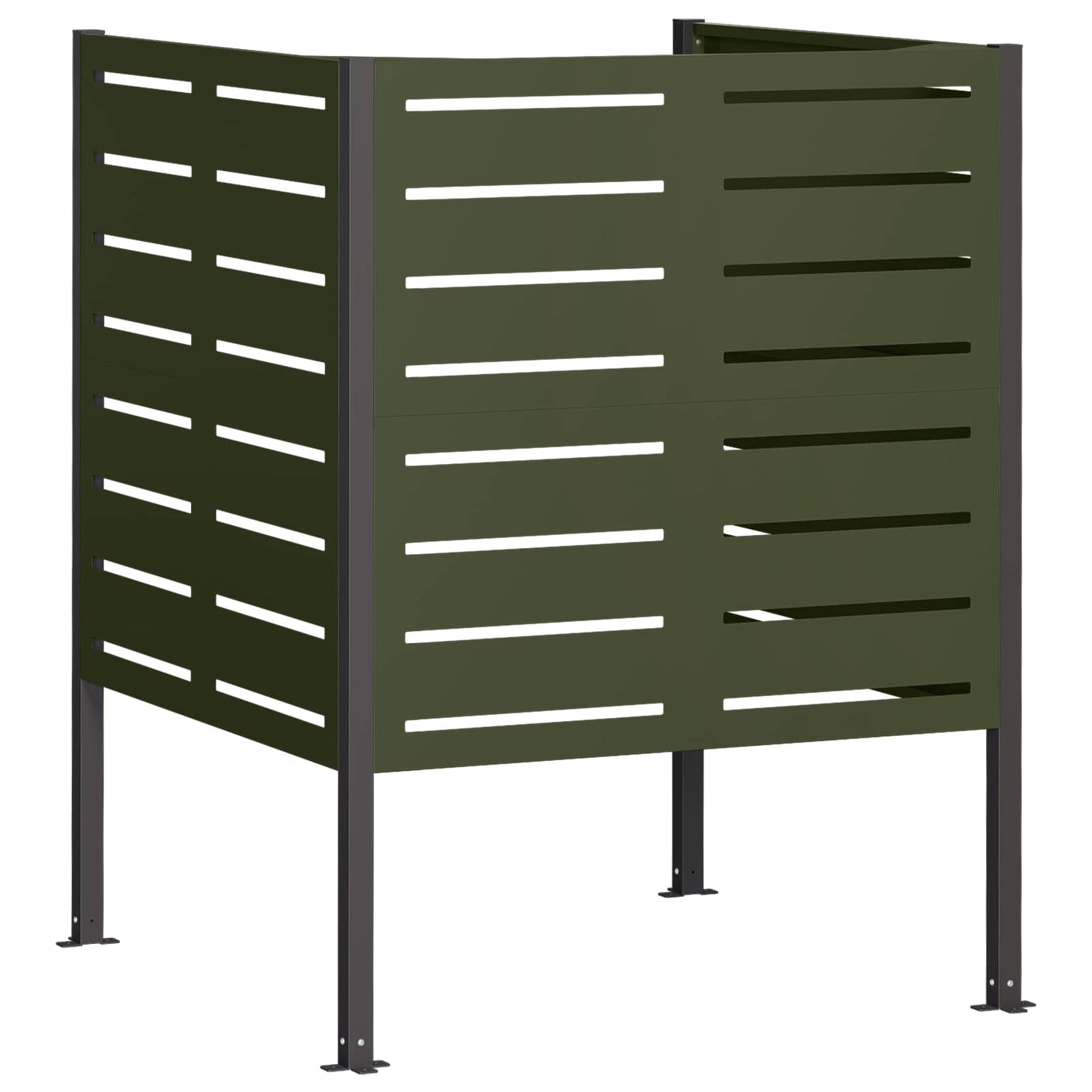 vidaXL Κάλυμμα Κάδου Απορριμμάτων 85 x 85 x 113 εκ Ατσάλι Λαδί
