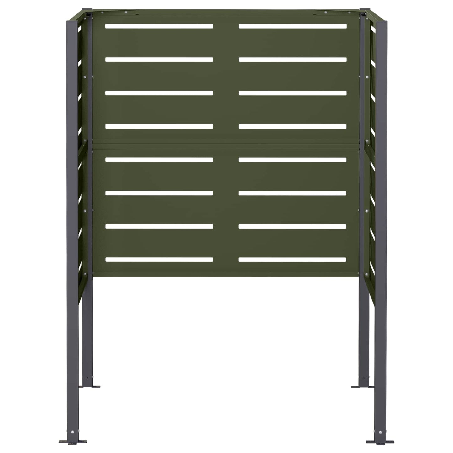 vidaXL Κάλυμμα Κάδου Απορριμμάτων 85 x 85 x 113 εκ Ατσάλι Λαδί