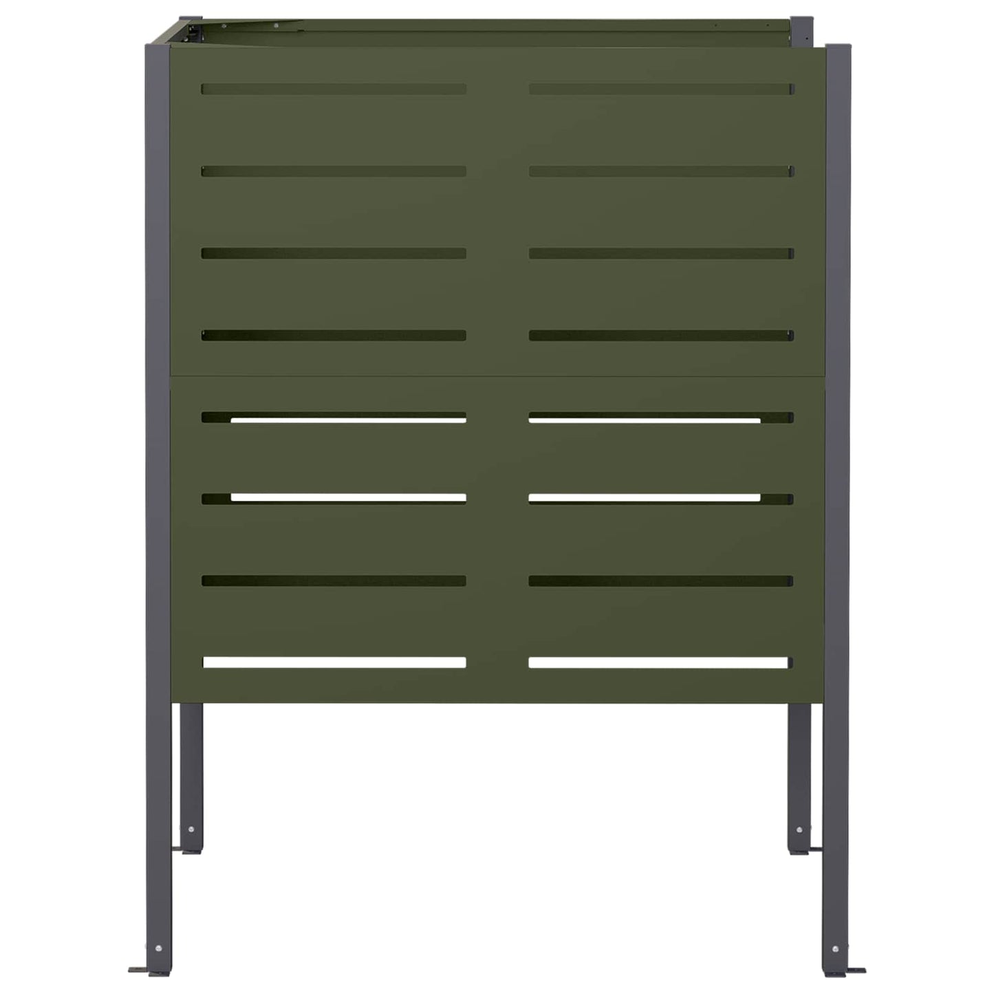 vidaXL Κάλυμμα Κάδου Απορριμμάτων 85 x 85 x 113 εκ Ατσάλι Λαδί
