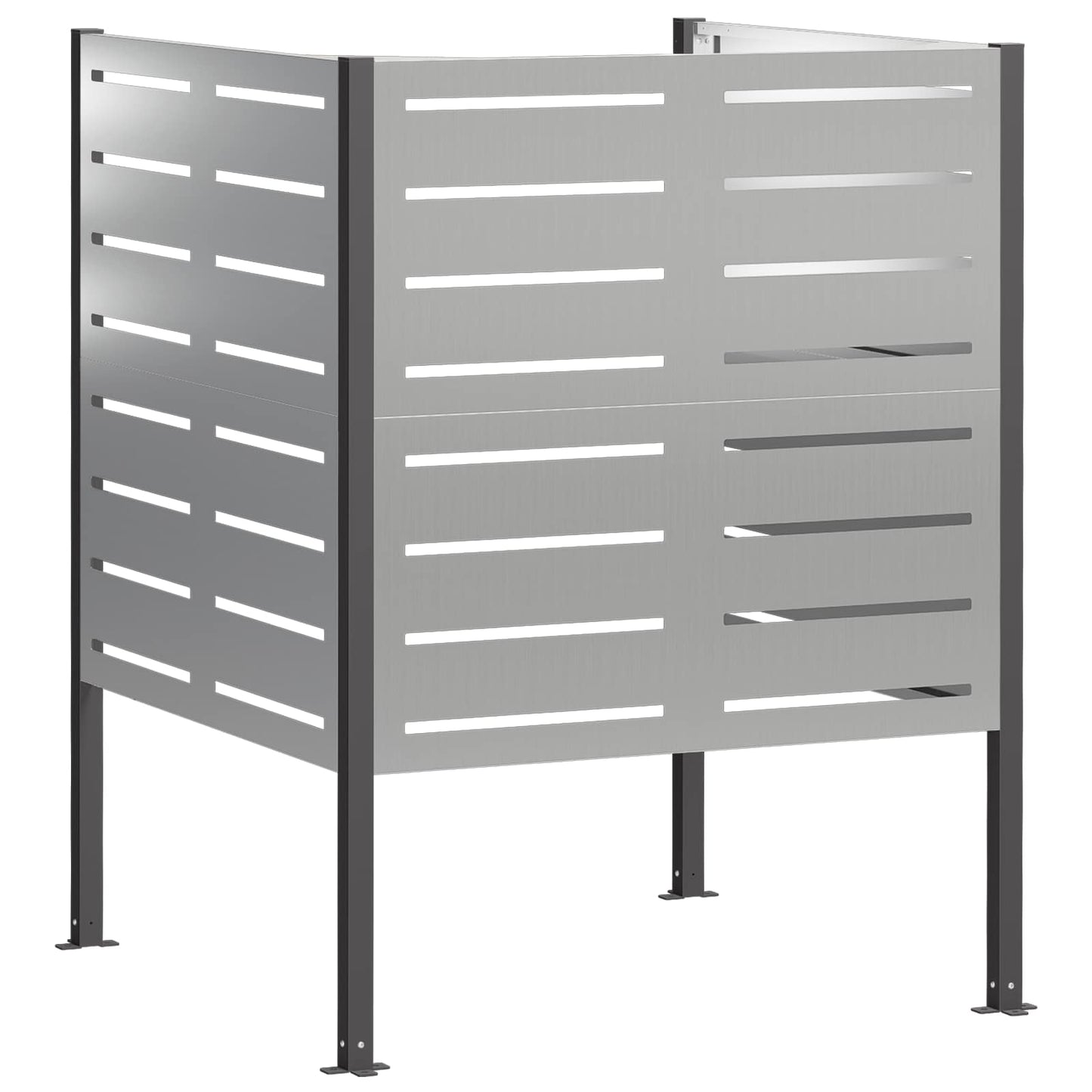 vidaXL Κάλυμμα Κάδου Απορριμμάτων 85 x 85 x 113 εκ Ασημί
