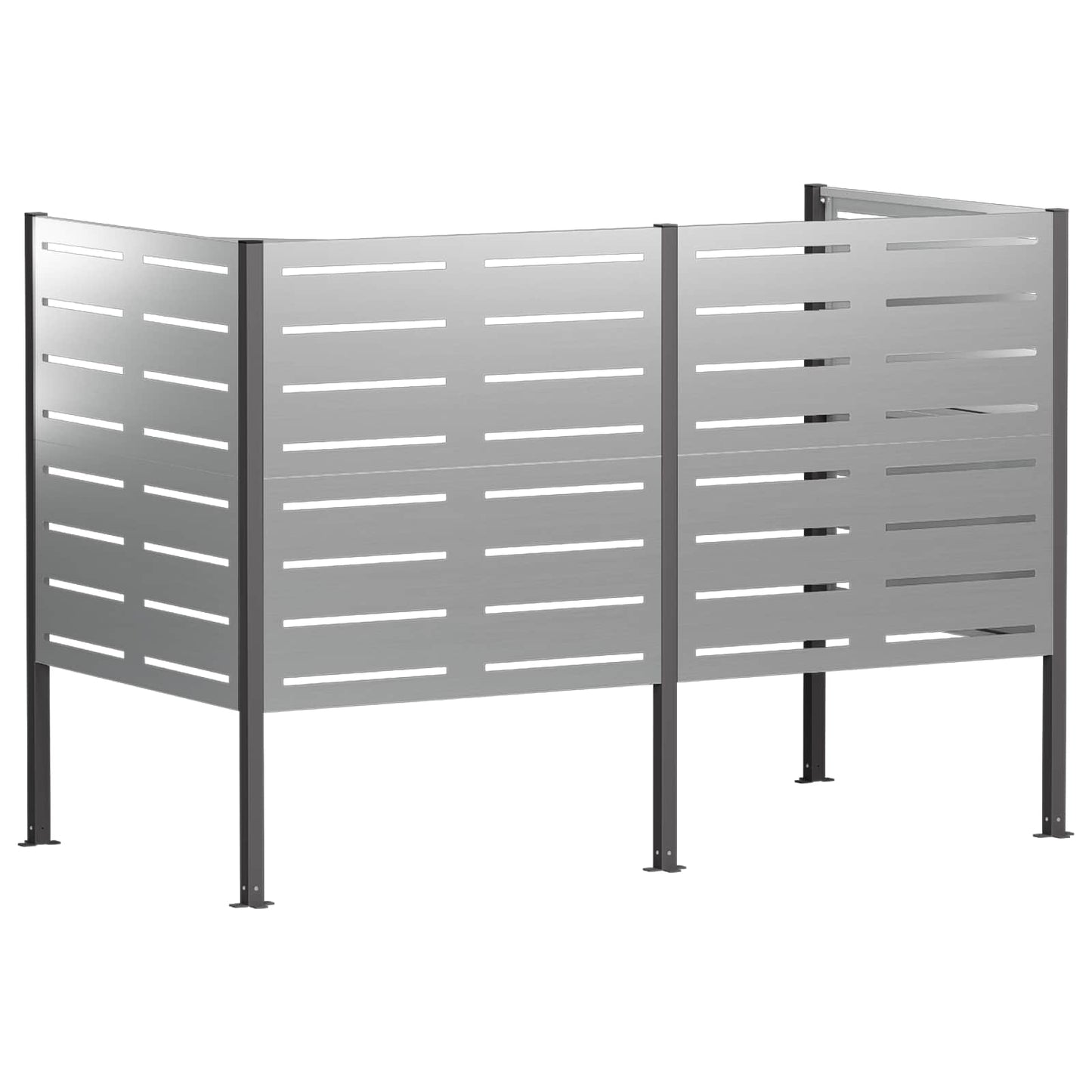 vidaXL Κάλυμμα Κάδου Απορριμμάτων 167 x 85 x 113 εκ Ασημί