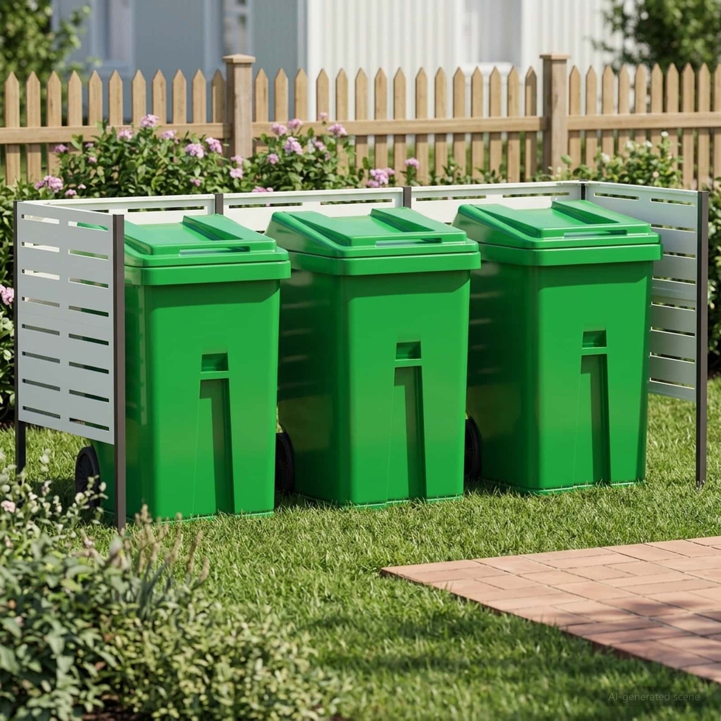 vidaXL Κάλυμμα Κάδου Απορριμμάτων 249 x 85 x 113 εκ Ατσάλι Λευκό