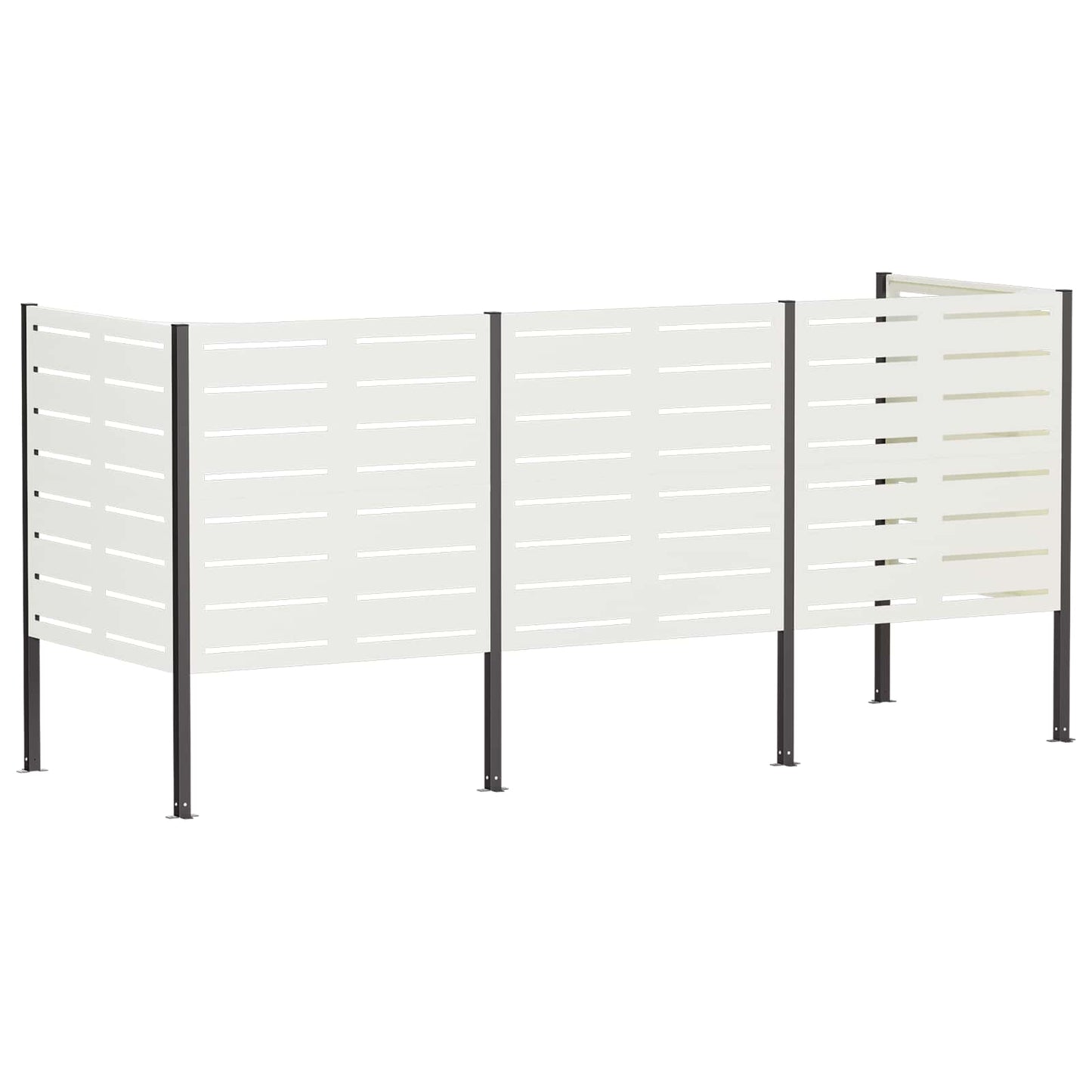 vidaXL Κάλυμμα Κάδου Απορριμμάτων 249 x 85 x 113 εκ Ατσάλι Λευκό