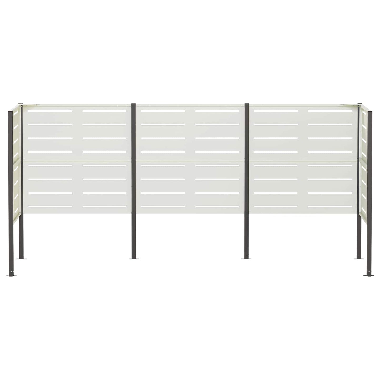 vidaXL Κάλυμμα Κάδου Απορριμμάτων 249 x 85 x 113 εκ Ατσάλι Λευκό