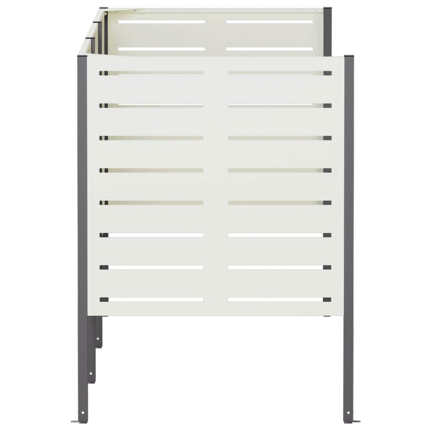 vidaXL Κάλυμμα Κάδου Απορριμμάτων 249 x 85 x 113 εκ Ατσάλι Λευκό