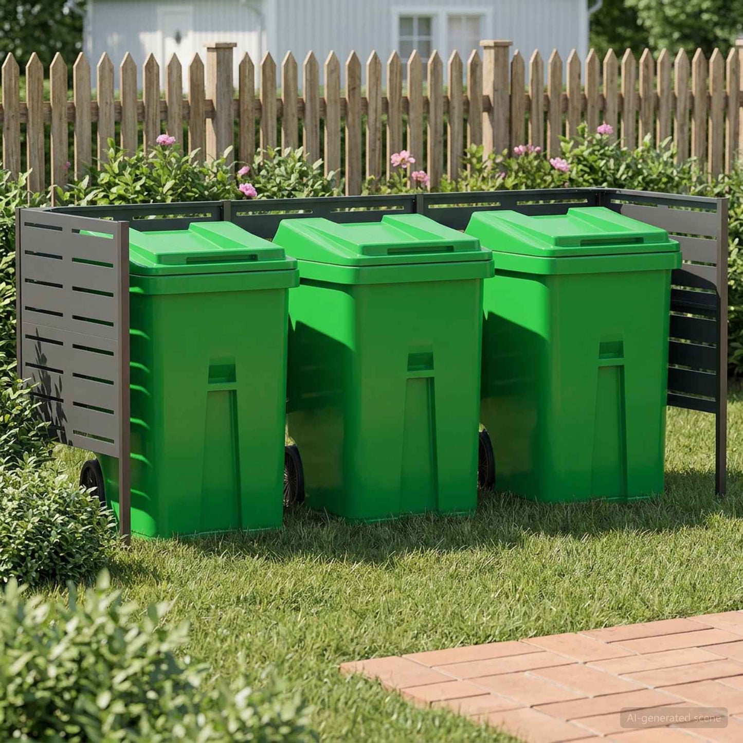 vidaXL Κάλυμμα Κάδου Απορριμμάτων 249 x 85 x 113 εκ Ατσάλι Ανθρακί