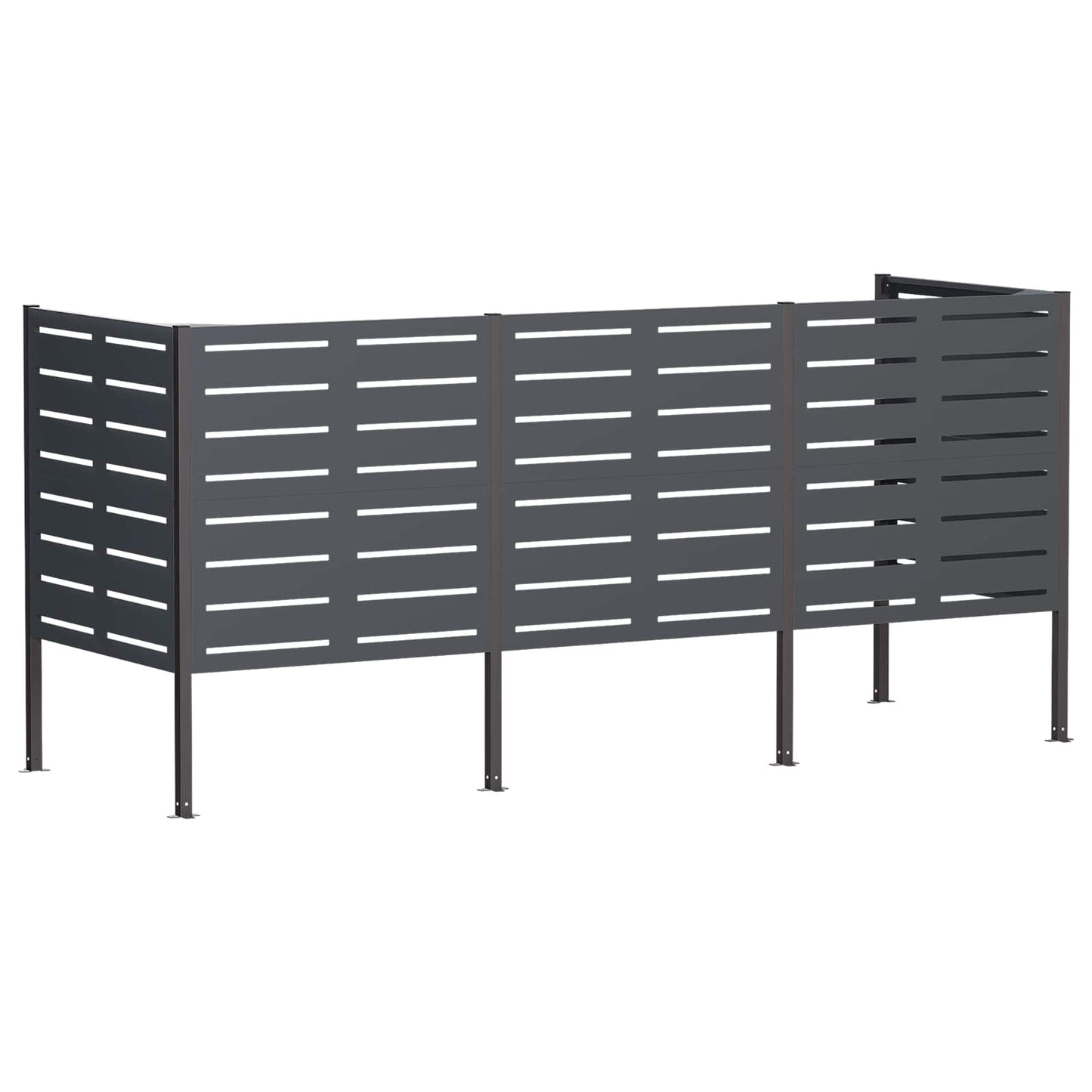 vidaXL Κάλυμμα Κάδου Απορριμμάτων 249 x 85 x 113 εκ Ατσάλι Ανθρακί