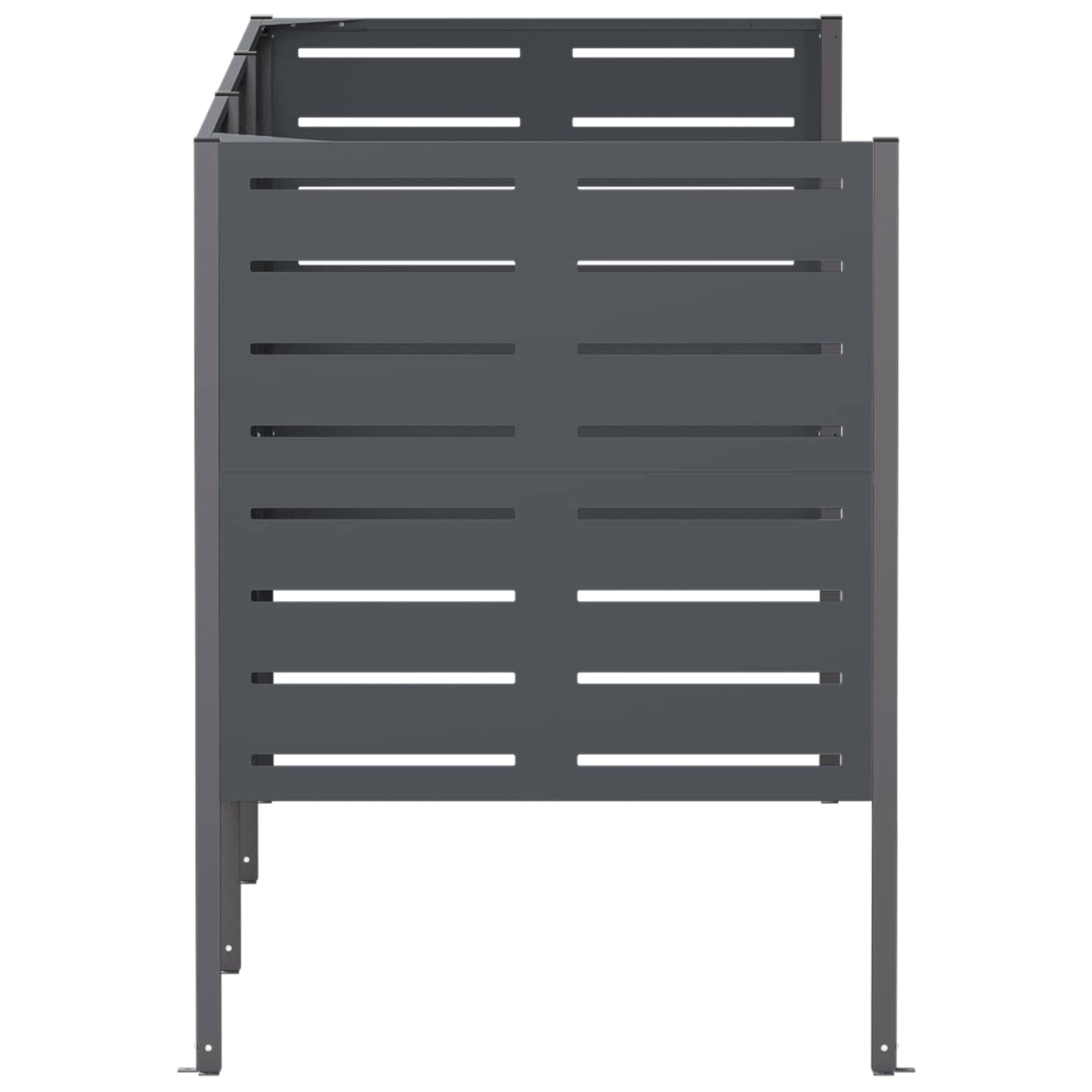 vidaXL Κάλυμμα Κάδου Απορριμμάτων 249 x 85 x 113 εκ Ατσάλι Ανθρακί