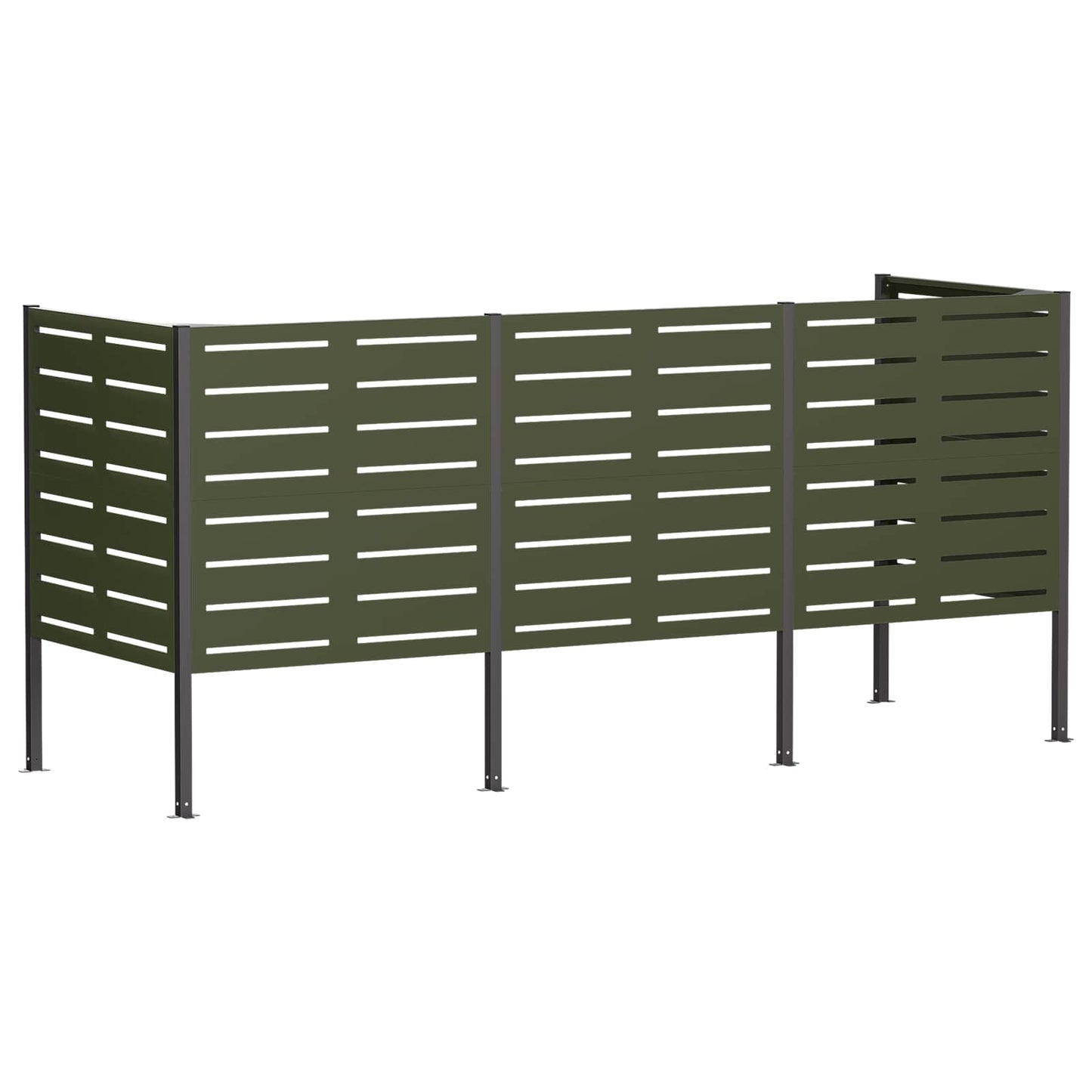 vidaXL Κάλυμμα Κάδου Απορριμμάτων 249 x 85 x 113 εκ Ατσάλι Λαδί