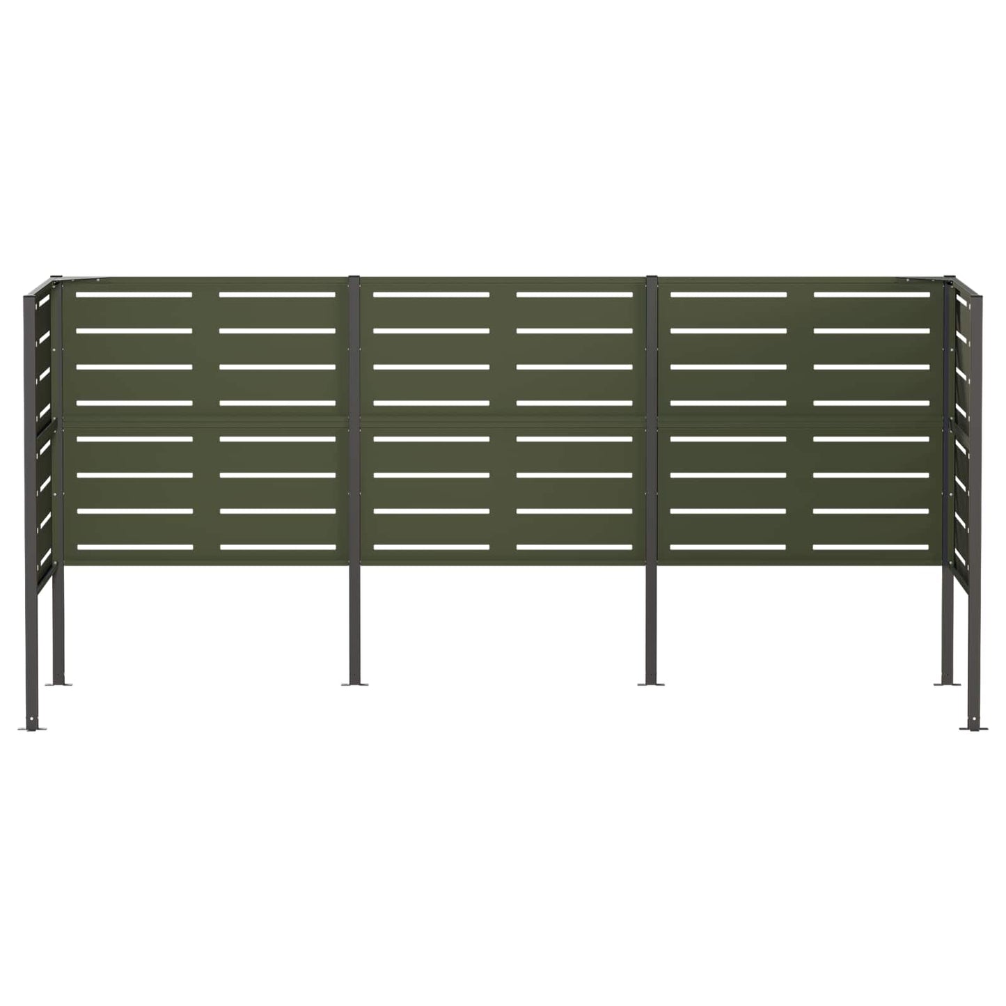 vidaXL Κάλυμμα Κάδου Απορριμμάτων 249 x 85 x 113 εκ Ατσάλι Λαδί