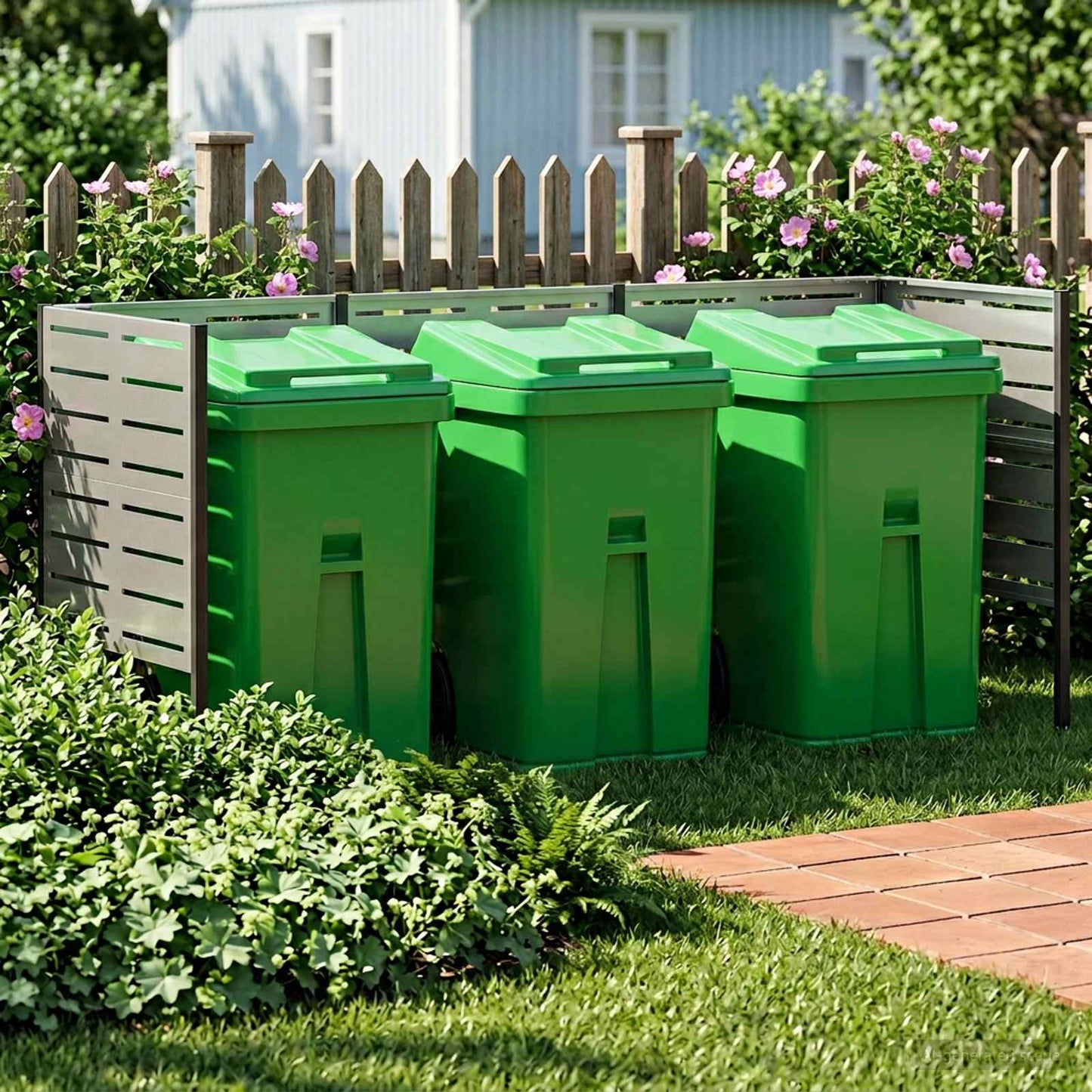 vidaXL Κάλυμμα Κάδου Απορριμμάτων 249 x 85 x 113 εκ Ανοξείδωτο Ατσάλι