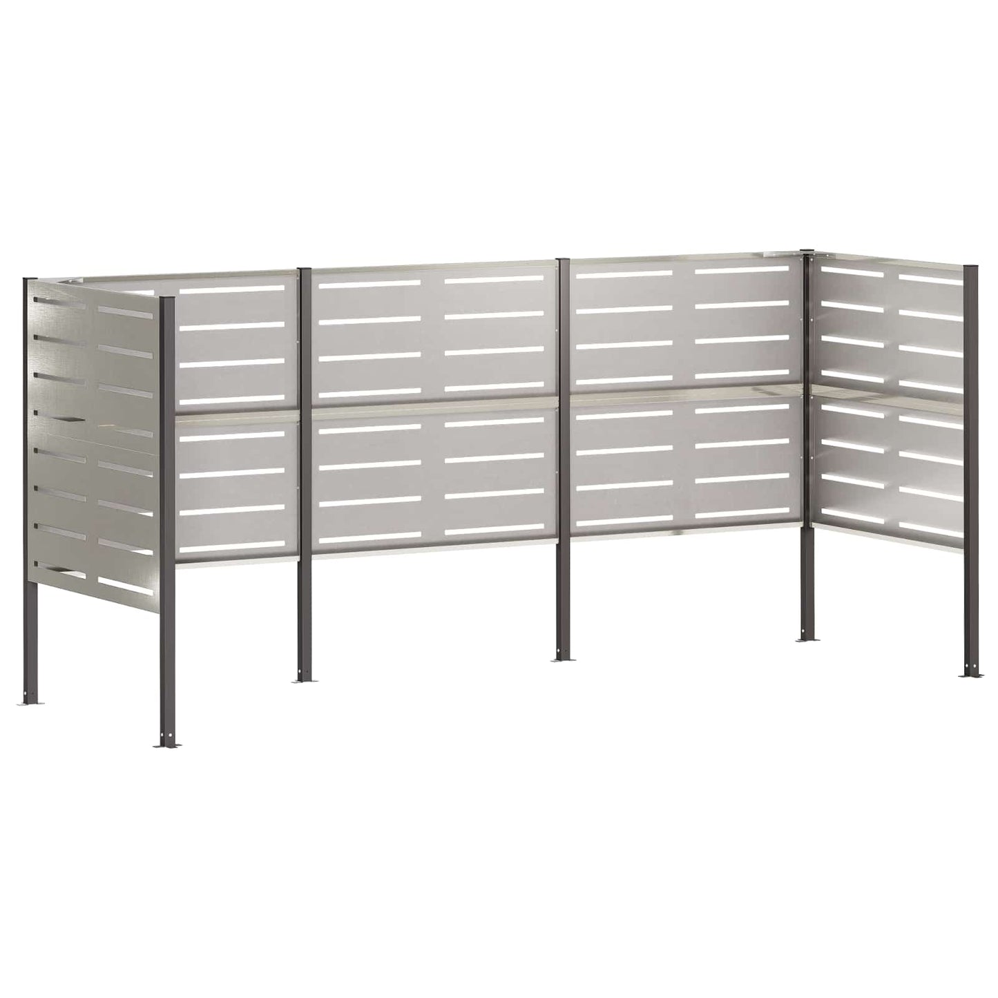 vidaXL Κάλυμμα Κάδου Απορριμμάτων 249 x 85 x 113 εκ Ανοξείδωτο Ατσάλι
