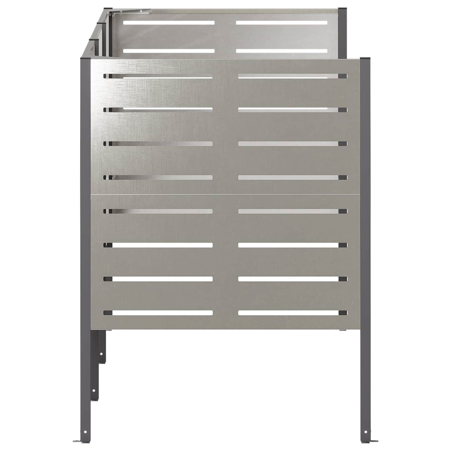 vidaXL Κάλυμμα Κάδου Απορριμμάτων 249 x 85 x 113 εκ Ανοξείδωτο Ατσάλι