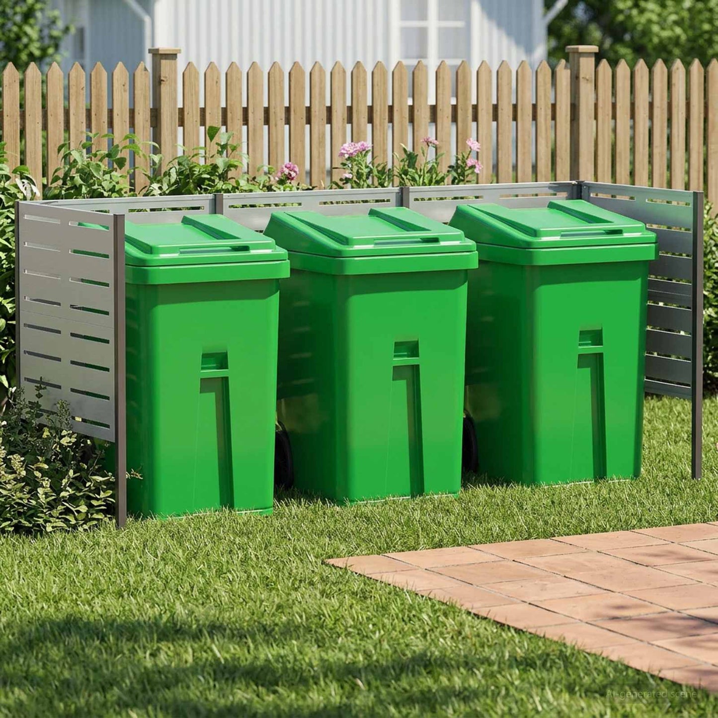 vidaXL Κάλυμμα Κάδου Απορριμμάτων 249 x 85 x 113 εκ Ασημί