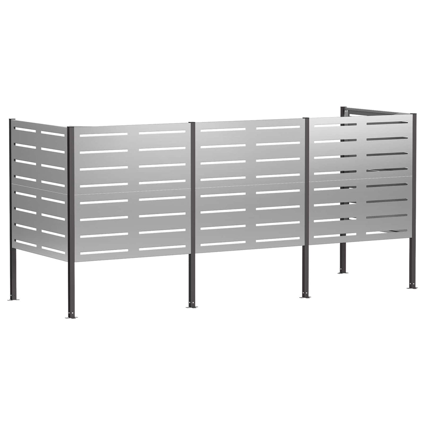 vidaXL Κάλυμμα Κάδου Απορριμμάτων 249 x 85 x 113 εκ Ασημί