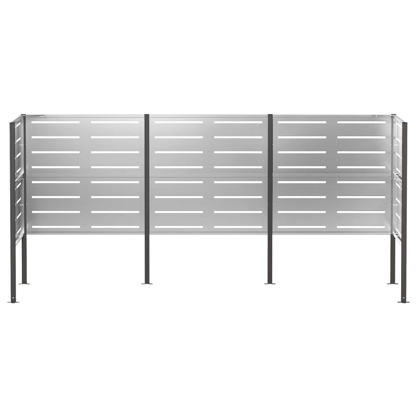 vidaXL Κάλυμμα Κάδου Απορριμμάτων 249 x 85 x 113 εκ Ασημί