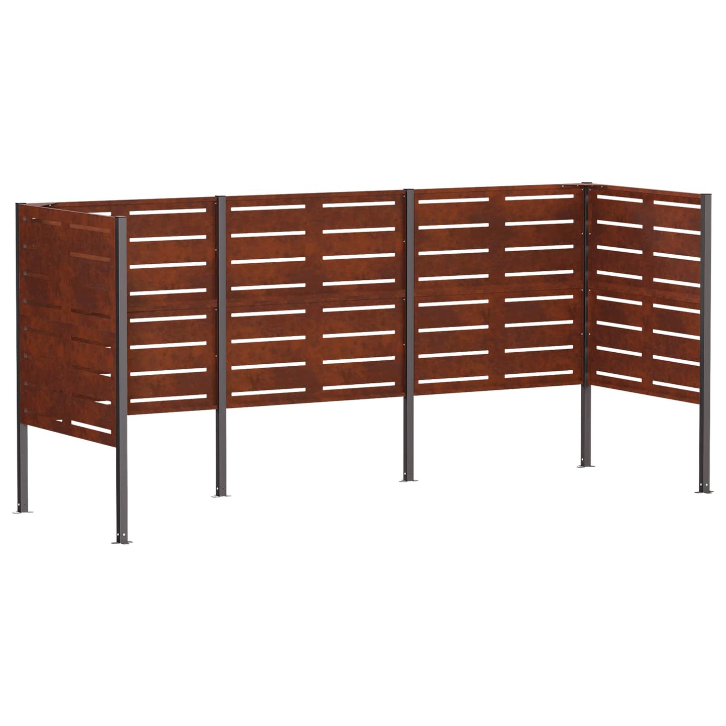 vidaXL Κάλυμμα Κάδου Απορριμμάτων 249 x 85 x 113 εκ Σκ rusty