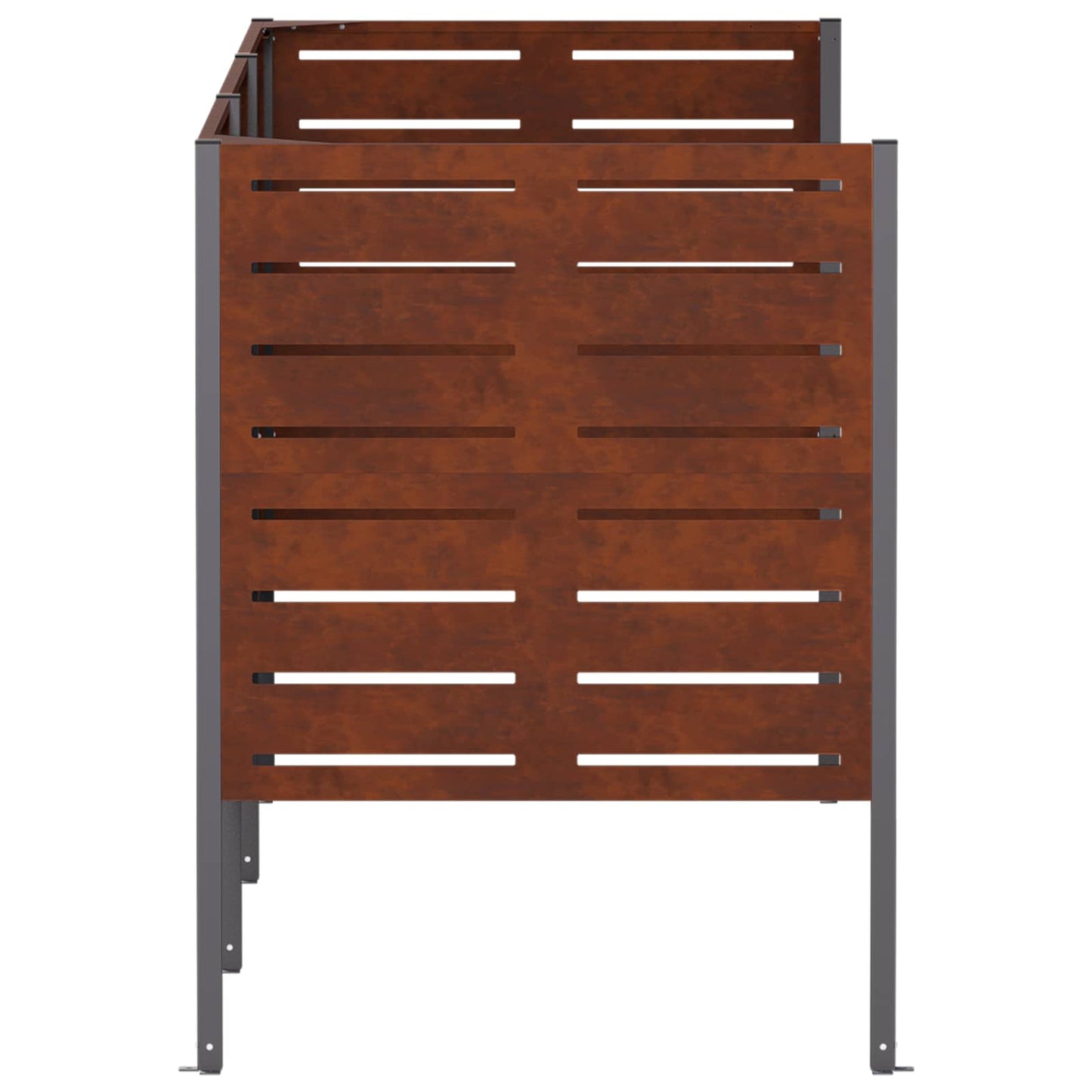 vidaXL Κάλυμμα Κάδου Απορριμμάτων 249 x 85 x 113 εκ Σκ rusty