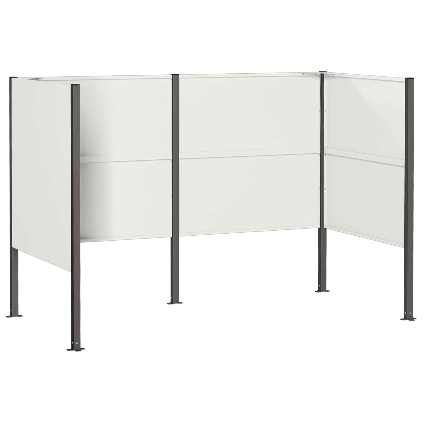 vidaXL Κάλυμμα Κάδου Απορριμμάτων 167 x 85 x 113 εκ Ατσάλι Λευκό