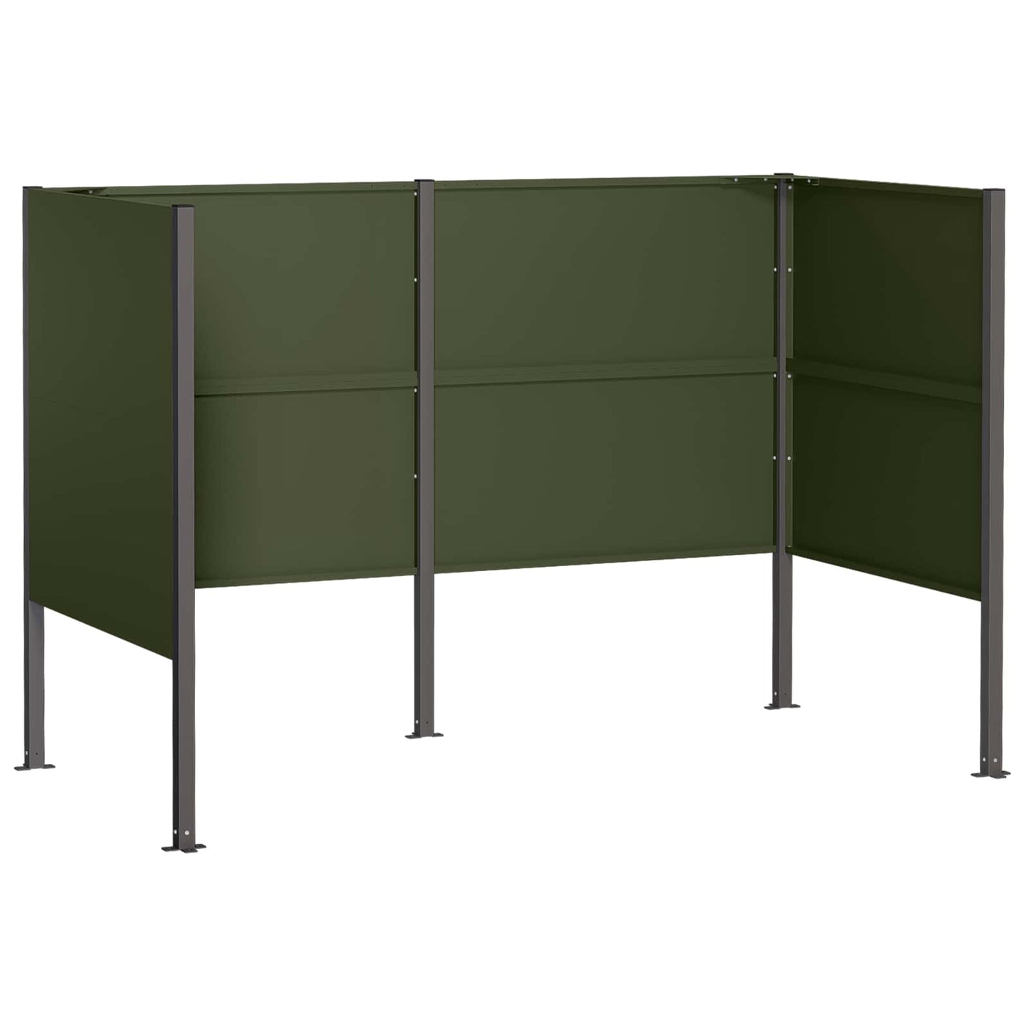 vidaXL Κάλυμμα Κάδου Απορριμμάτων 167 x 85 x 113 εκ Ατσάλι Λαδί