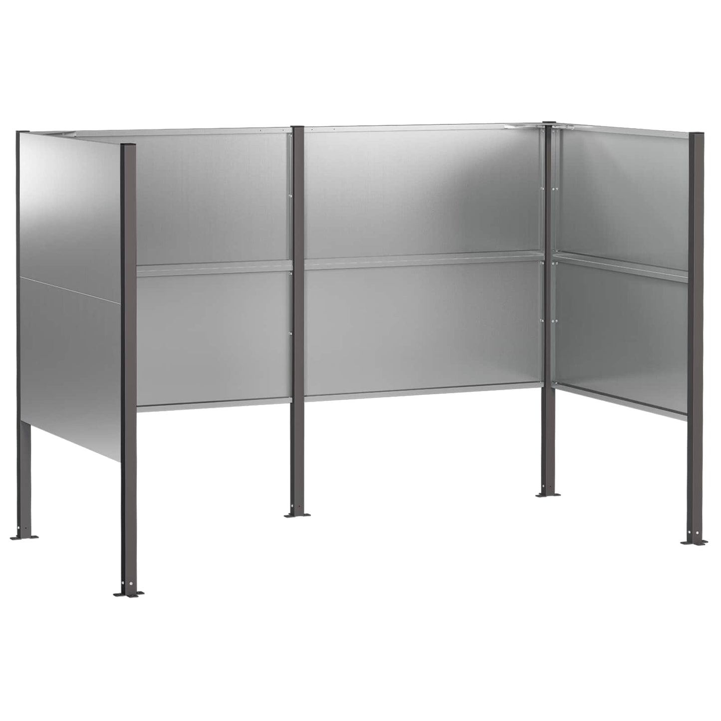 vidaXL Κάλυμμα Κάδου Απορριμμάτων 167 x 85 x 113 εκ Ασημί