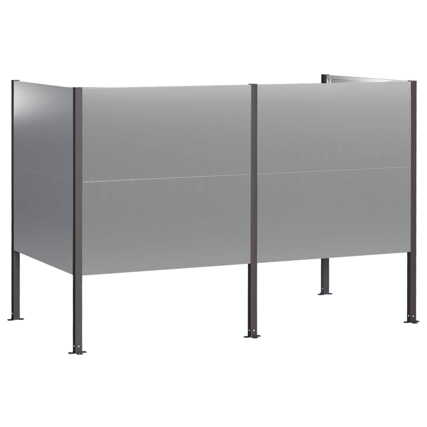 vidaXL Κάλυμμα Κάδου Απορριμμάτων 167 x 85 x 113 εκ Ασημί