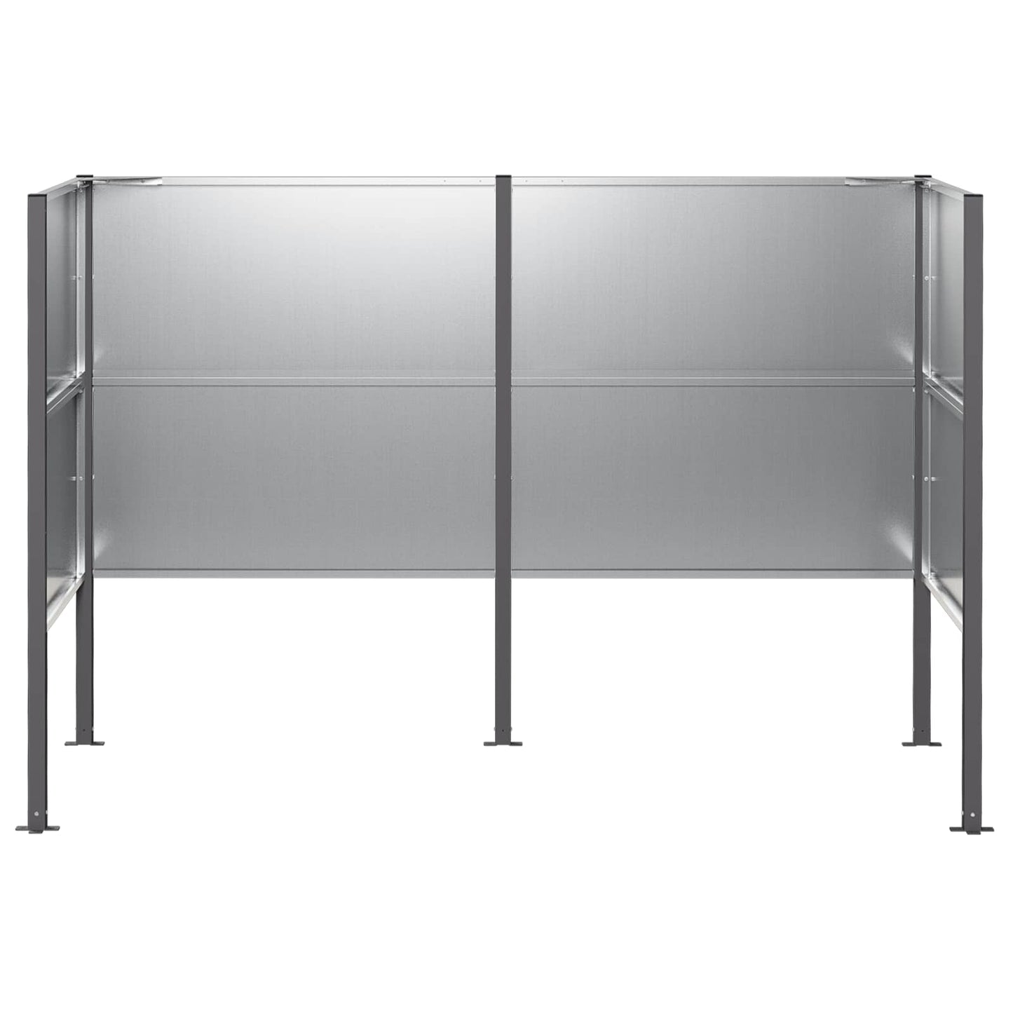 vidaXL Κάλυμμα Κάδου Απορριμμάτων 167 x 85 x 113 εκ Ασημί