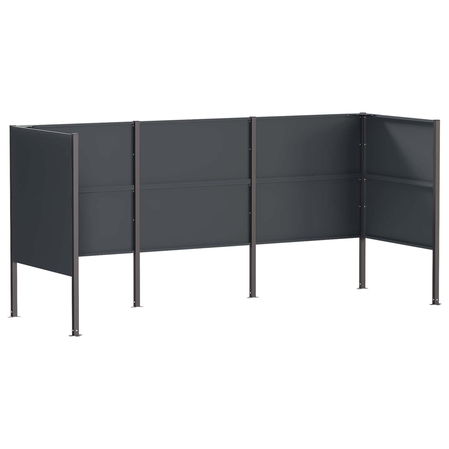vidaXL Κάλυμμα Κάδου Απορριμμάτων 249 x 85 x 113 εκ Ατσάλι Ανθρακί
