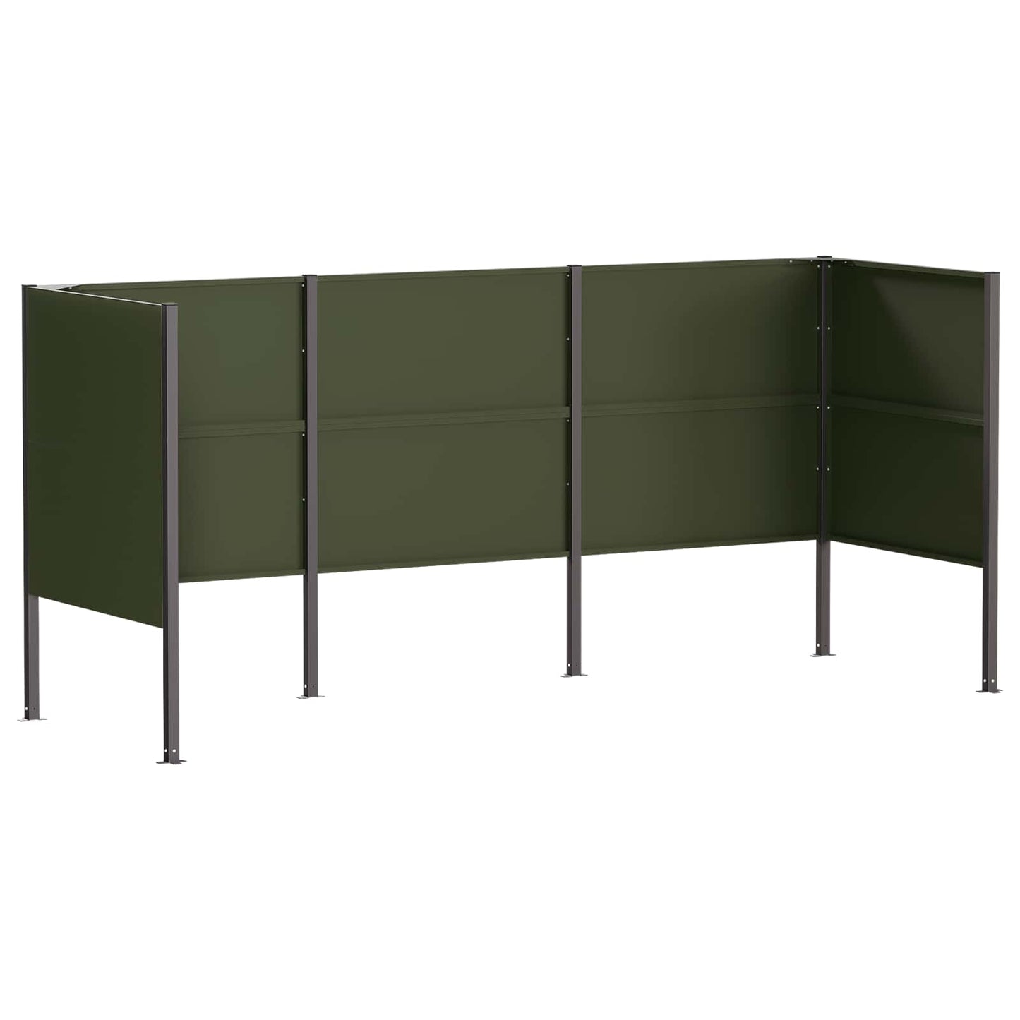 vidaXL Κάλυμμα Κάδου Απορριμμάτων 249 x 85 x 113 εκ Ατσάλι Λαδί