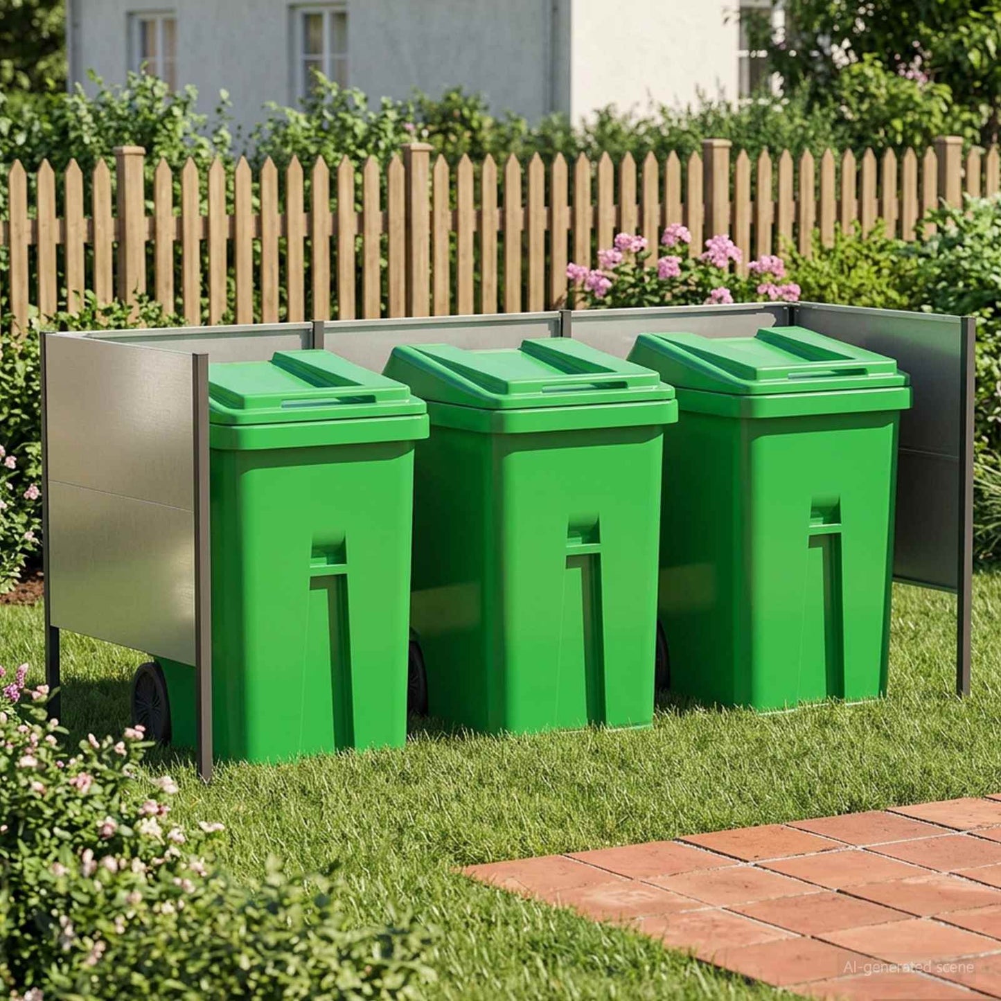 vidaXL Κάλυμμα Κάδου Απορριμμάτων 249 x 85 x 113 εκ Ανοξείδωτο Ατσάλι