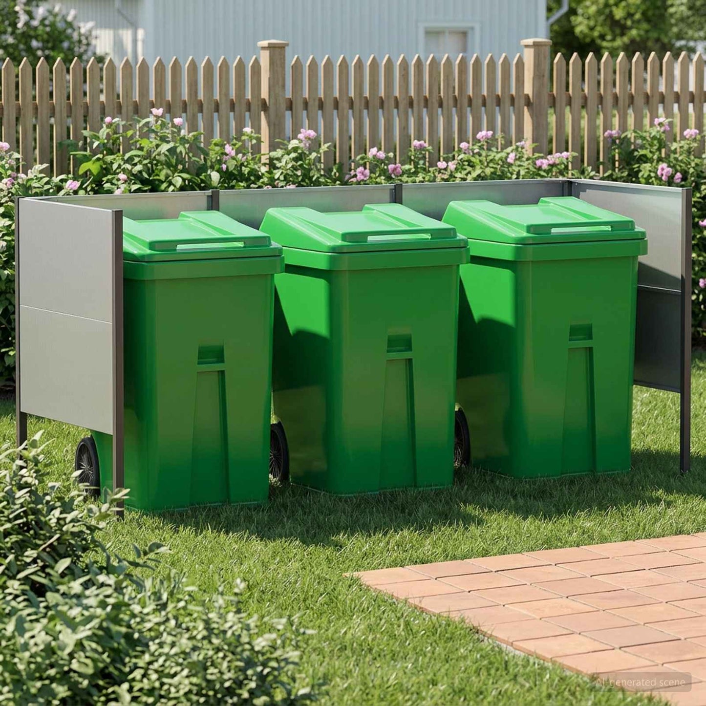 vidaXL Κάλυμμα Κάδου Απορριμμάτων 249 x 85 x 113 εκ Ασημί